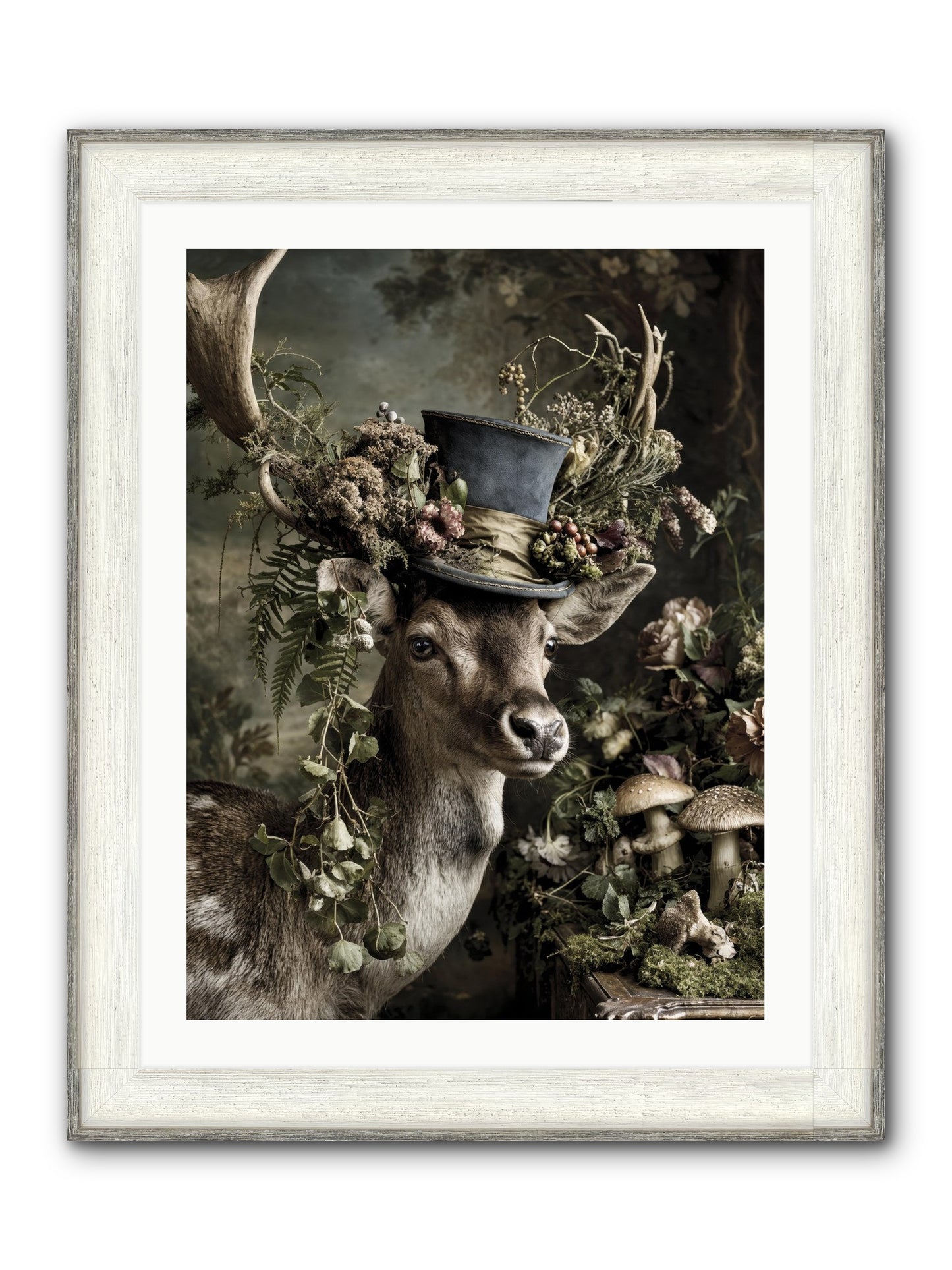 Sacred Grove Keeper Framed Print - Driftwood White 24x32