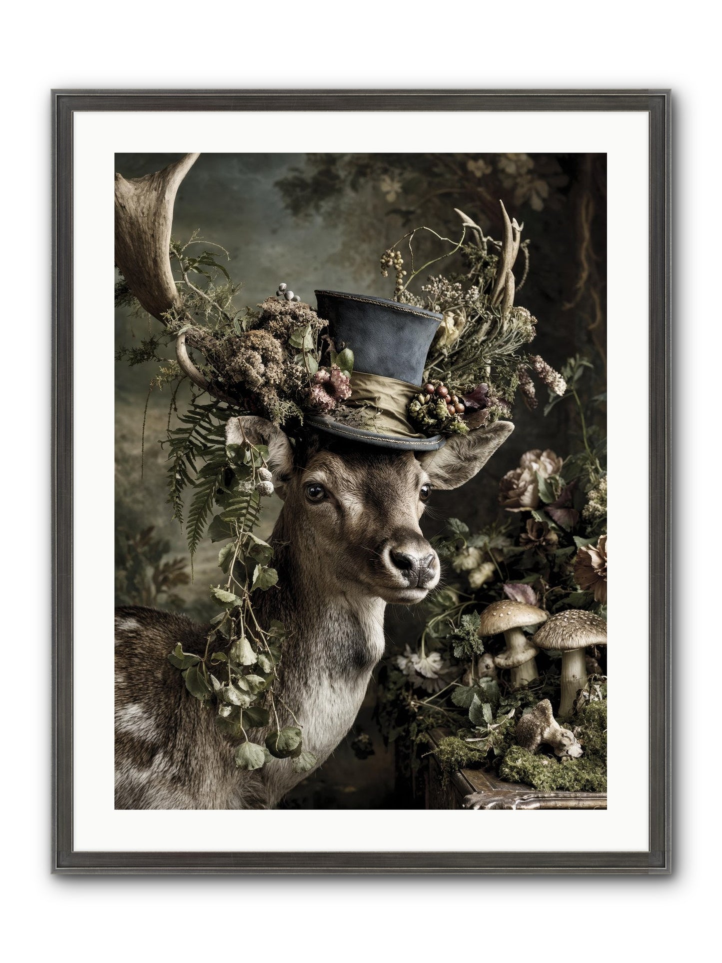 Sacred Grove Keeper Framed Print - Slimwoods Black/Silver 24x32