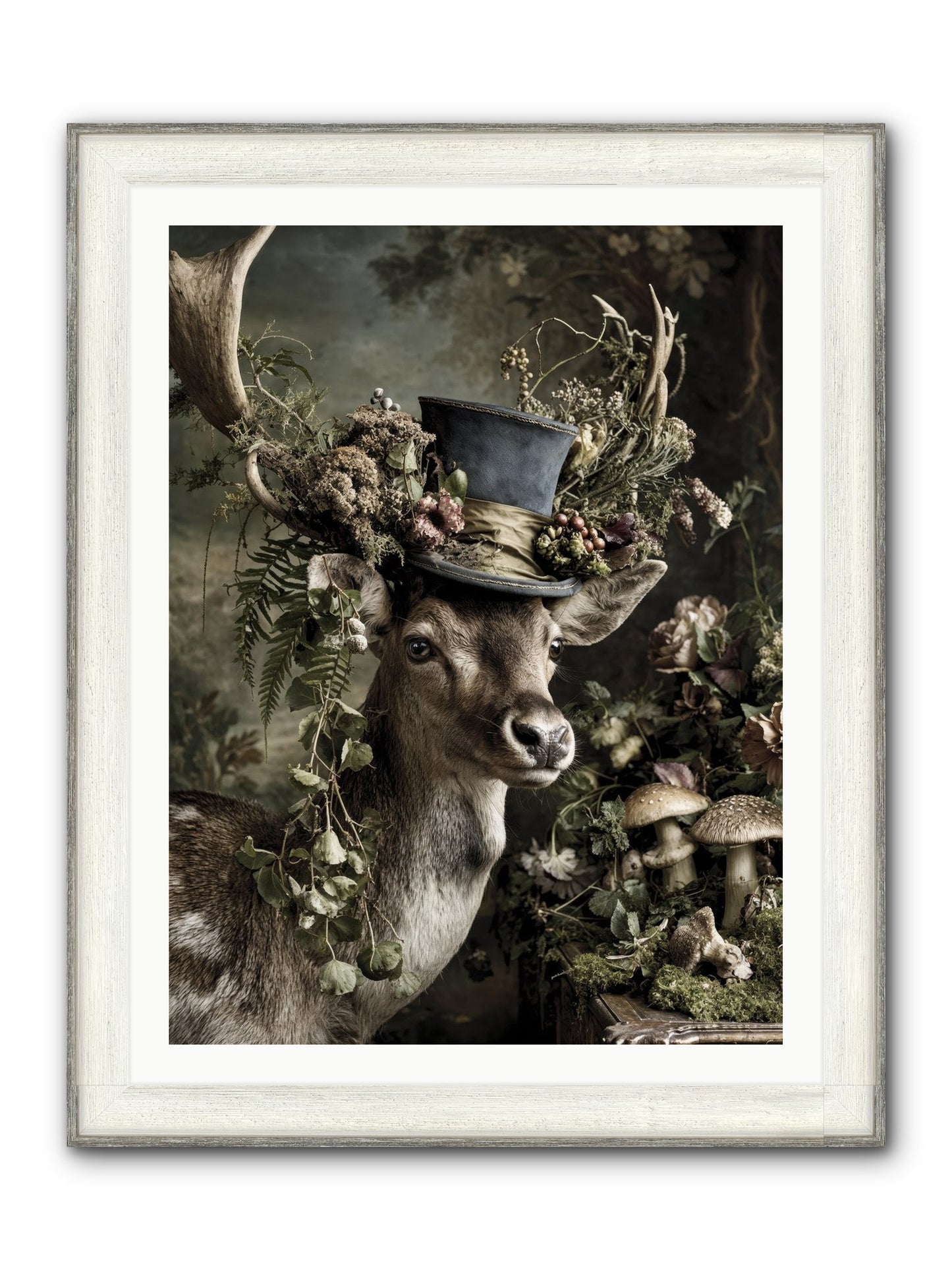 Sacred Grove Keeper Framed Print - Driftwood White 30x40