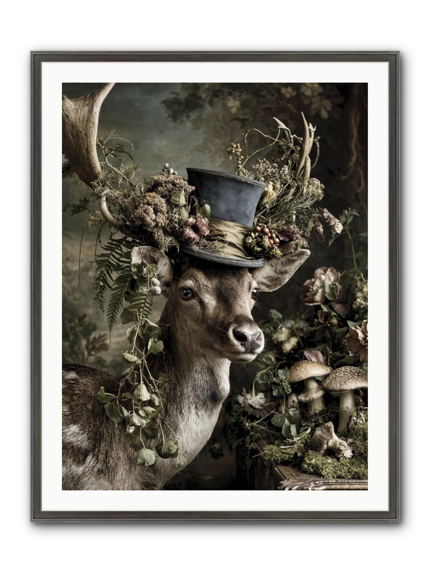 Sacred Grove Keeper Framed Print - Slimwoods Black/Silver 30x40