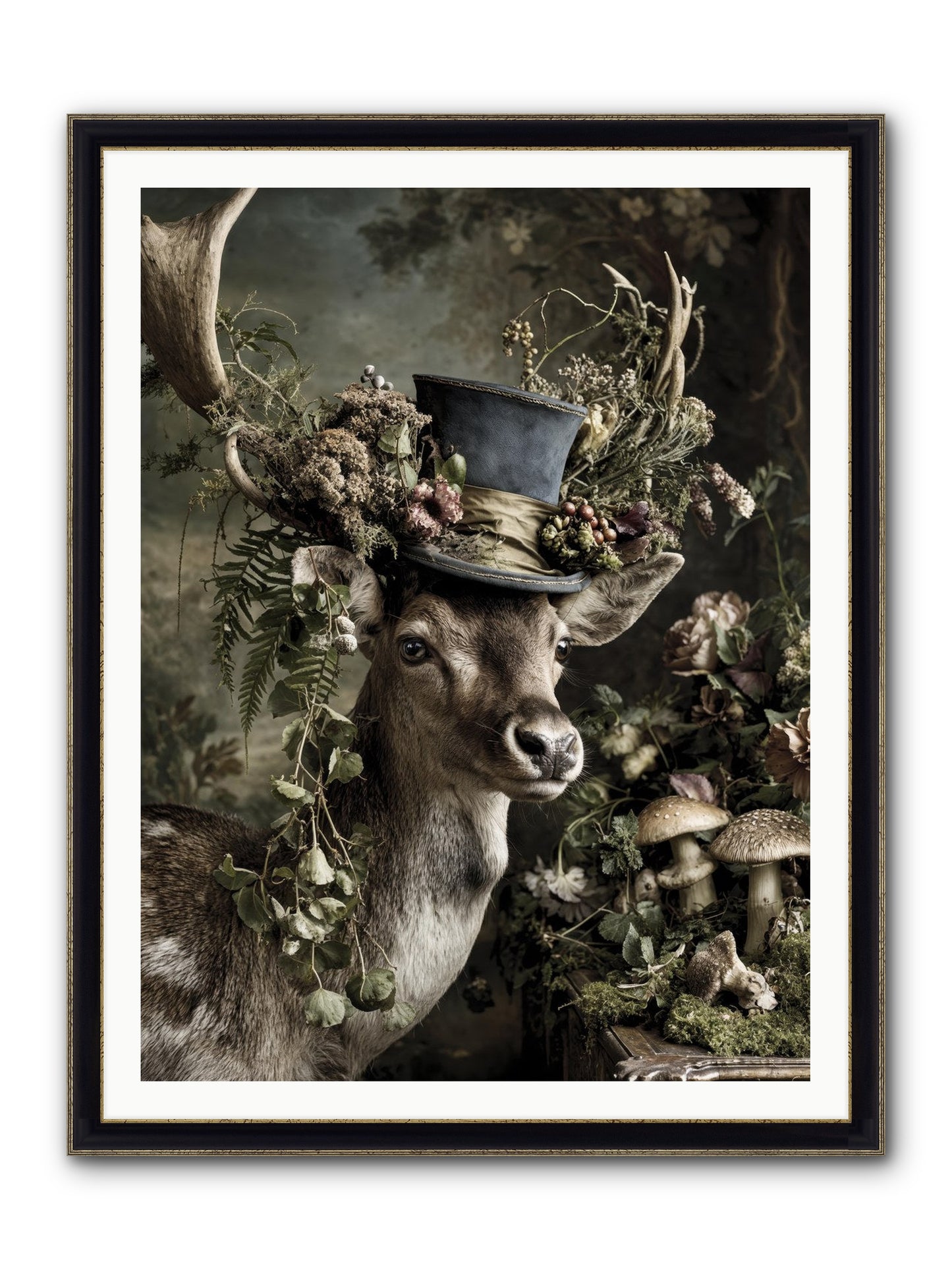 Sacred Grove Keeper Framed Print - Black & Gold 36x48