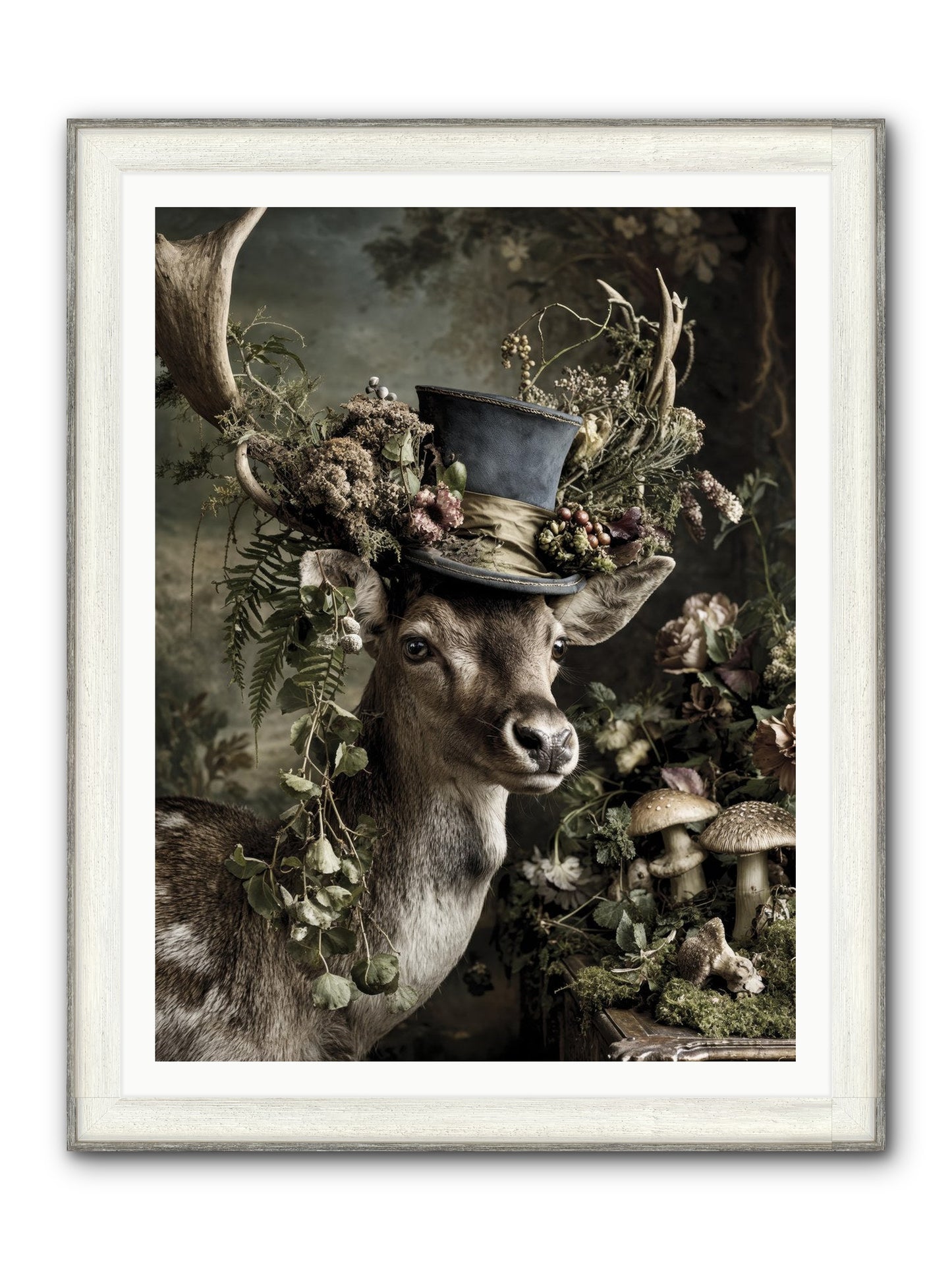 Sacred Grove Keeper Framed Print - Driftwood White 36x48