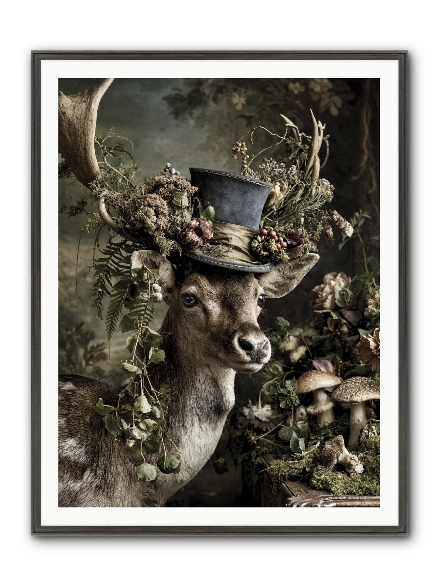 Sacred Grove Keeper Framed Print - Slimwoods Black/Silver 36x48