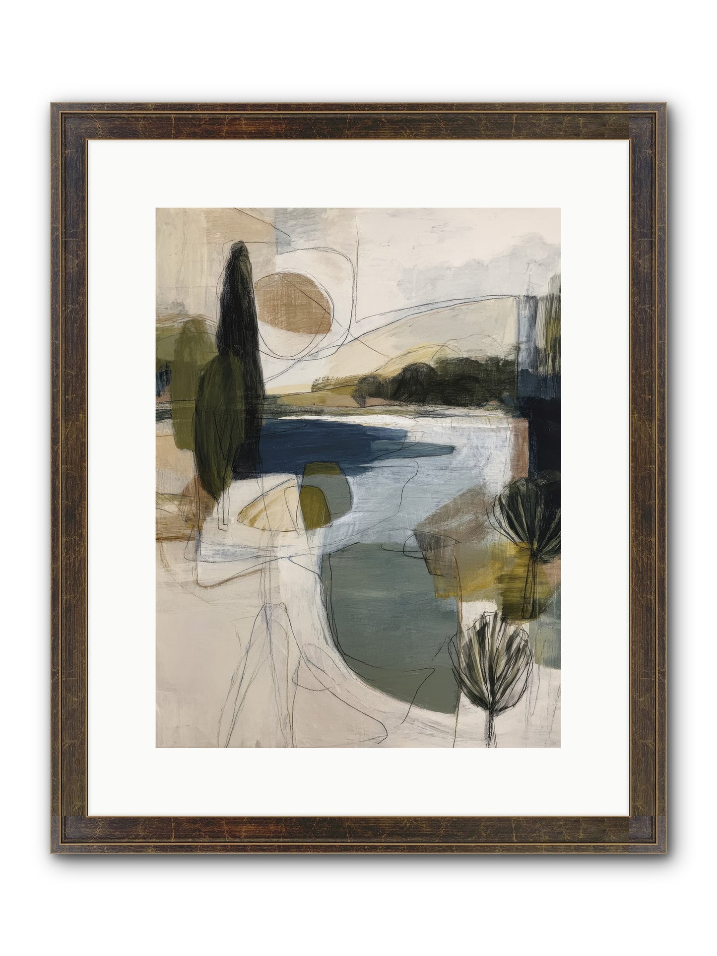 Sacred Pause Framed Print - Slimwoods Black/Gold 12x16