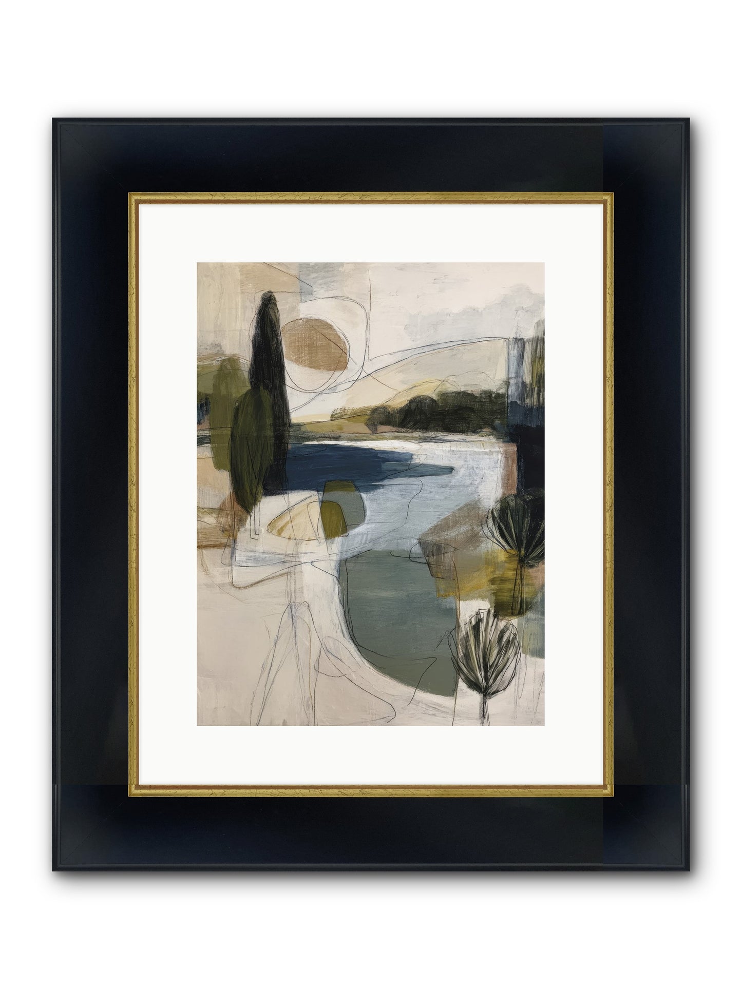 Sacred Pause Framed Print - Wide Black w/Gold 12x16