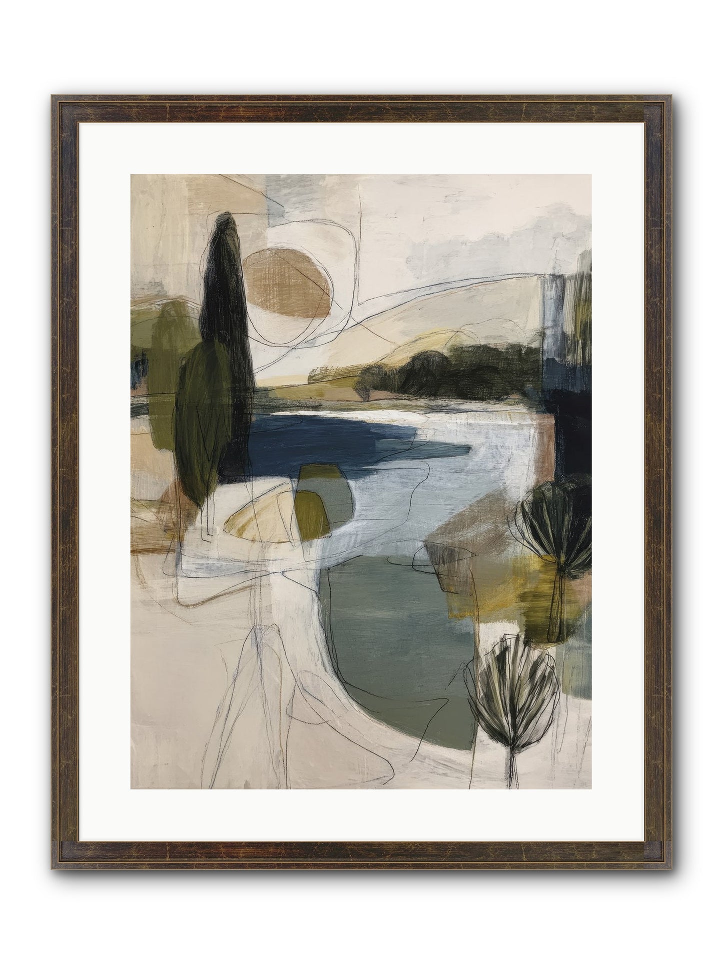 Sacred Pause Framed Print - Slimwoods Black/Gold 18x24
