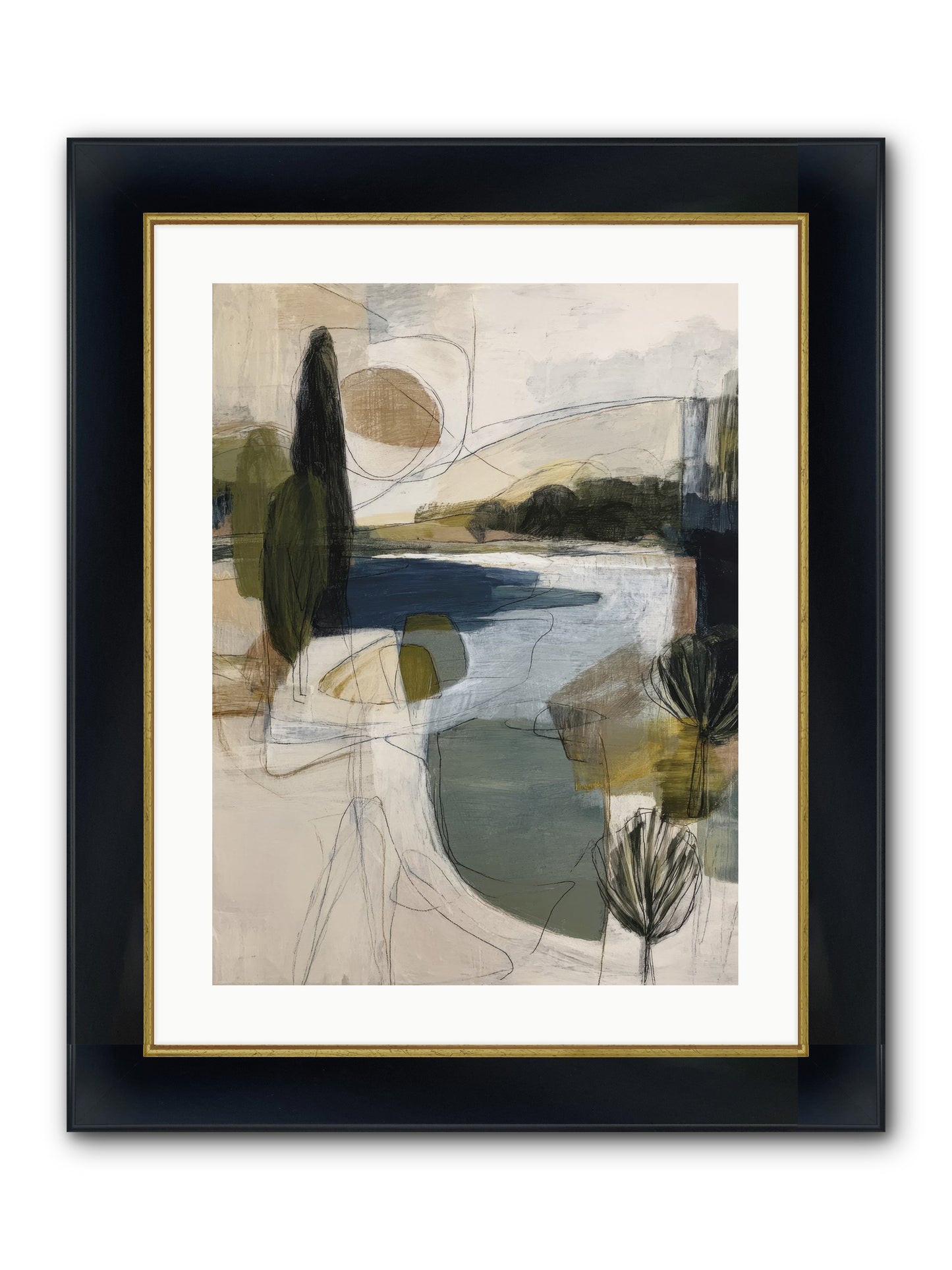 Sacred Pause Framed Print - Wide Black w/Gold 18x24