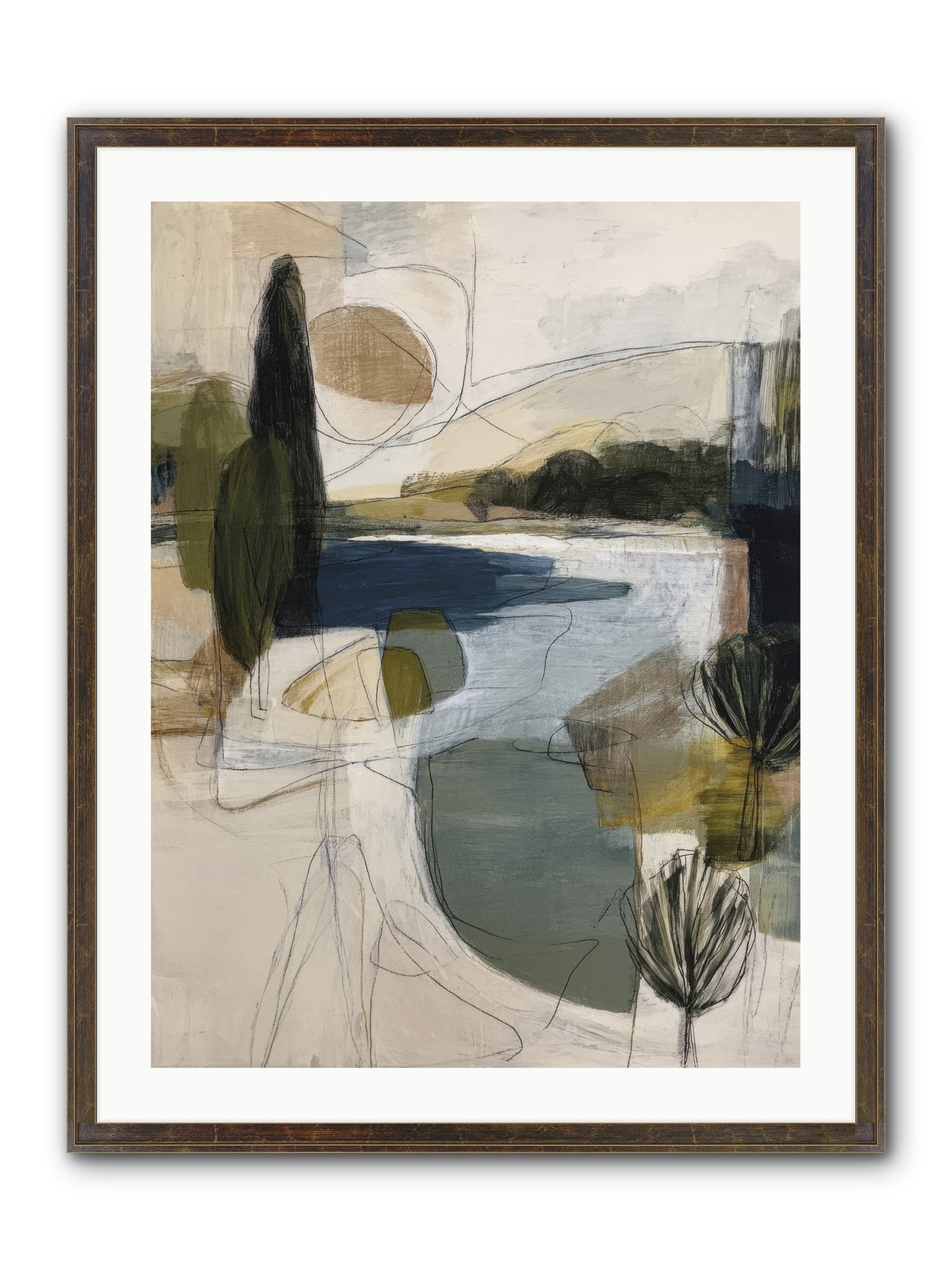 Sacred Pause Framed Print - Slimwoods Black/Gold 24x32