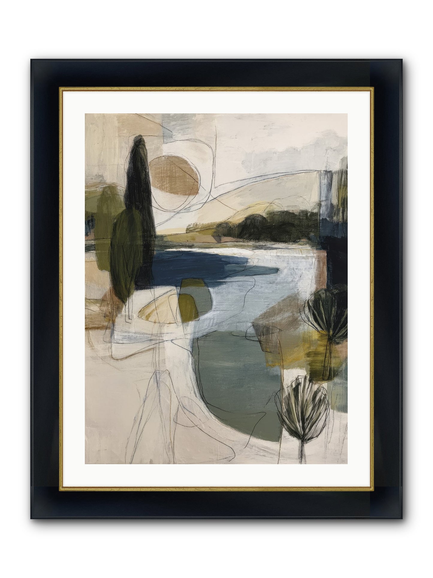 Sacred Pause Framed Print - Wide Black w/Gold 24x32