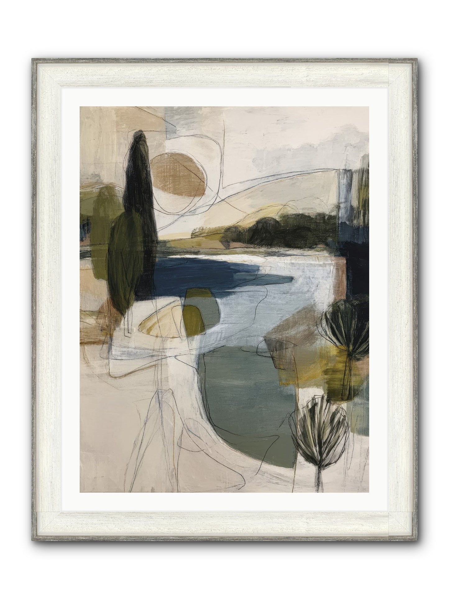 Sacred Pause Framed Print - Driftwood White 30x40