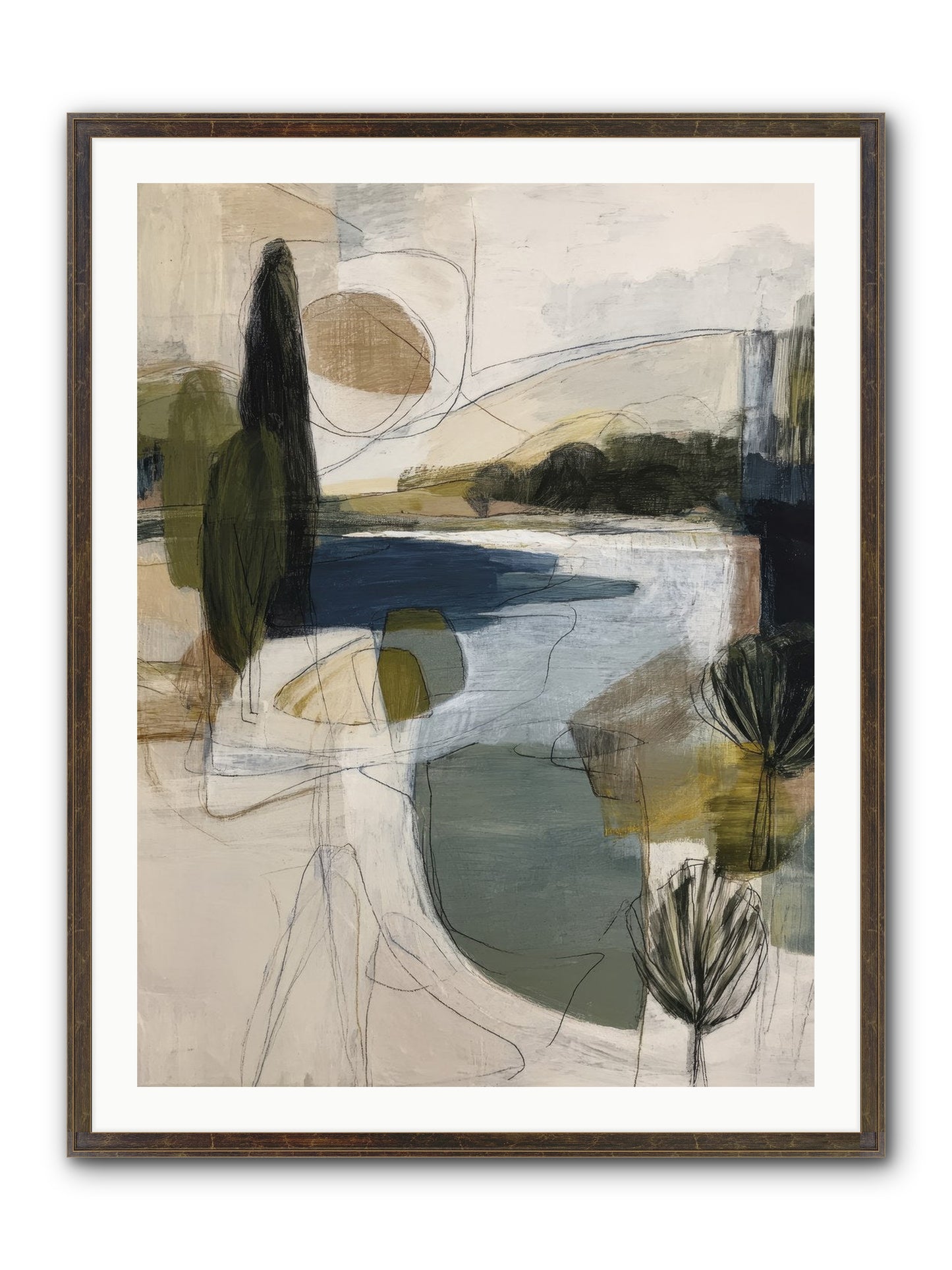 Sacred Pause Framed Print - Slimwoods Black/Gold 30x40