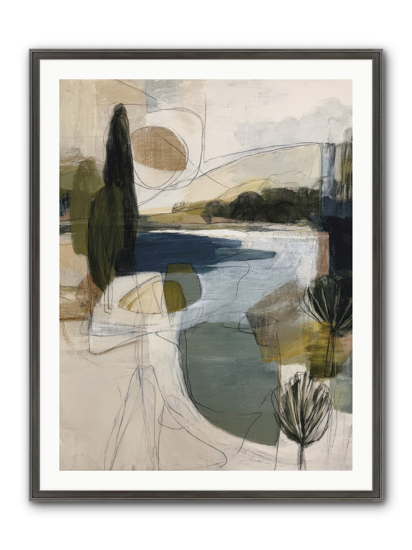 Sacred Pause Framed Print - Slimwoods Black/Silver 30x40