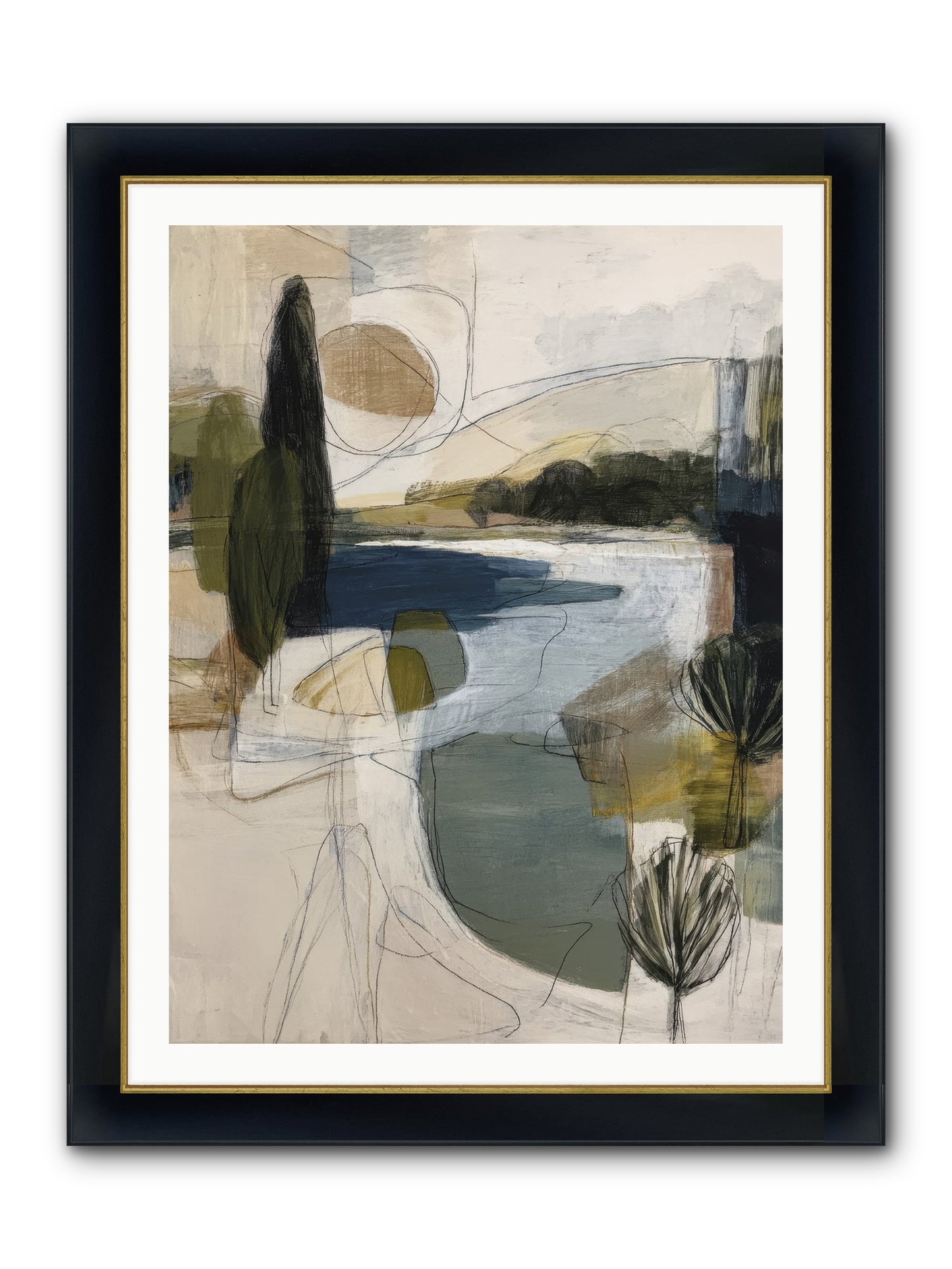 Sacred Pause Framed Print - Wide Black w/Gold 30x40
