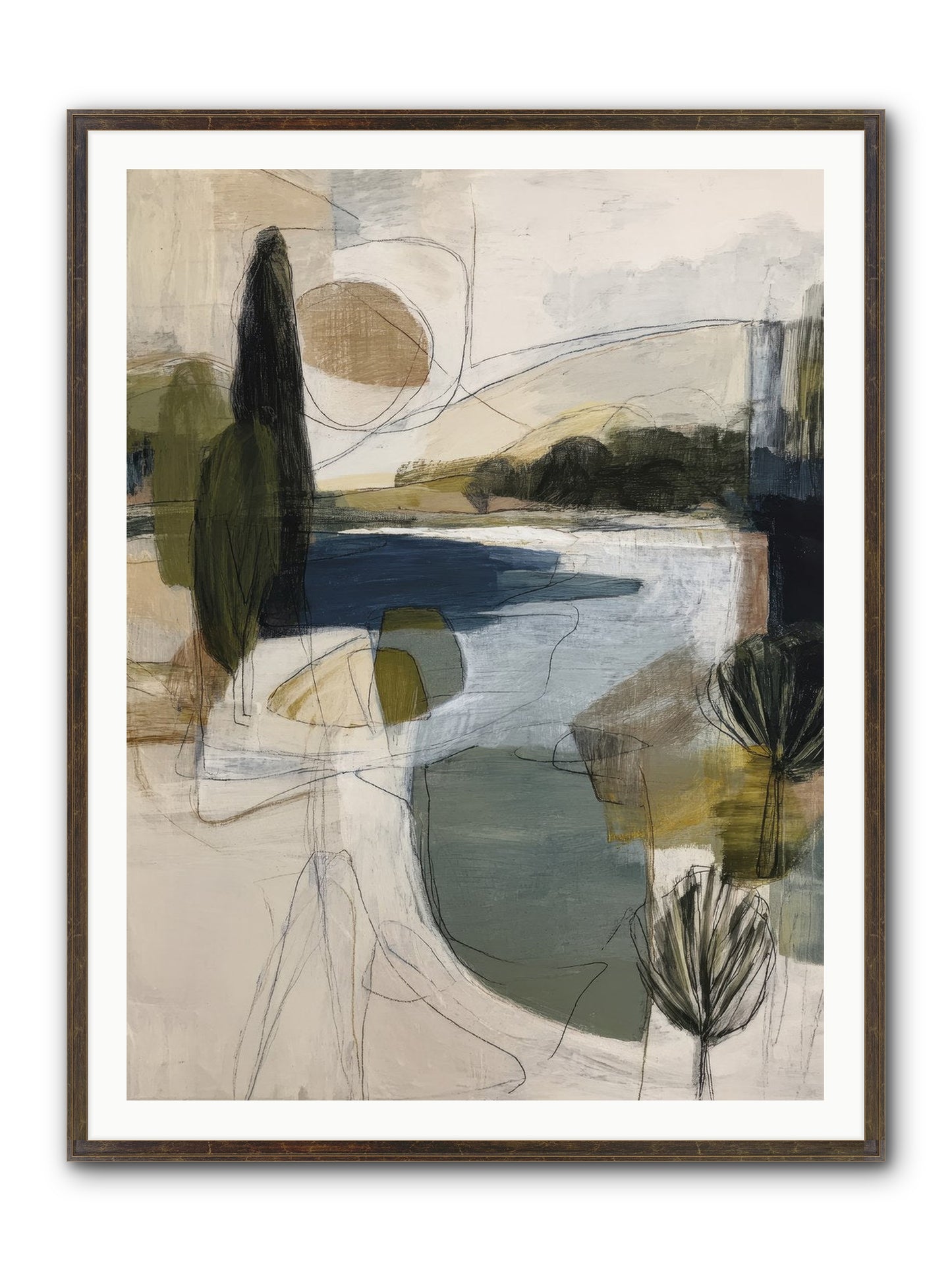 Sacred Pause Framed Print - Slimwoods Black/Gold 36x48