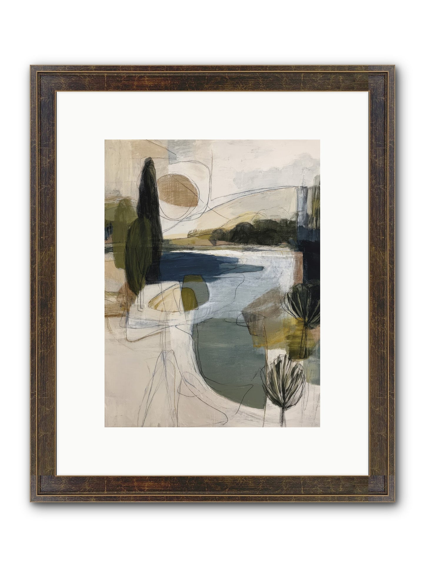 Sacred Pause Framed Print - Slimwoods Black/Gold 9x12