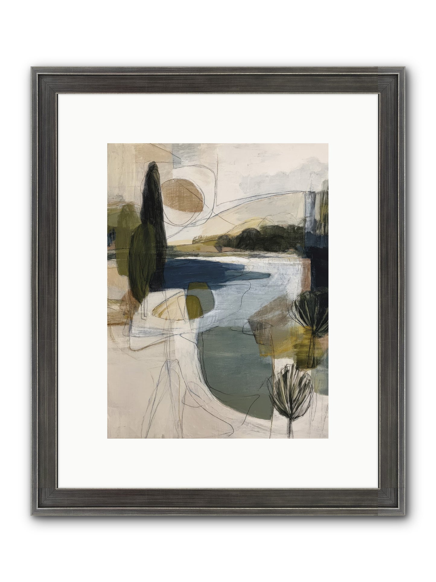 Sacred Pause Framed Print - Slimwoods Black/Silver 9x12