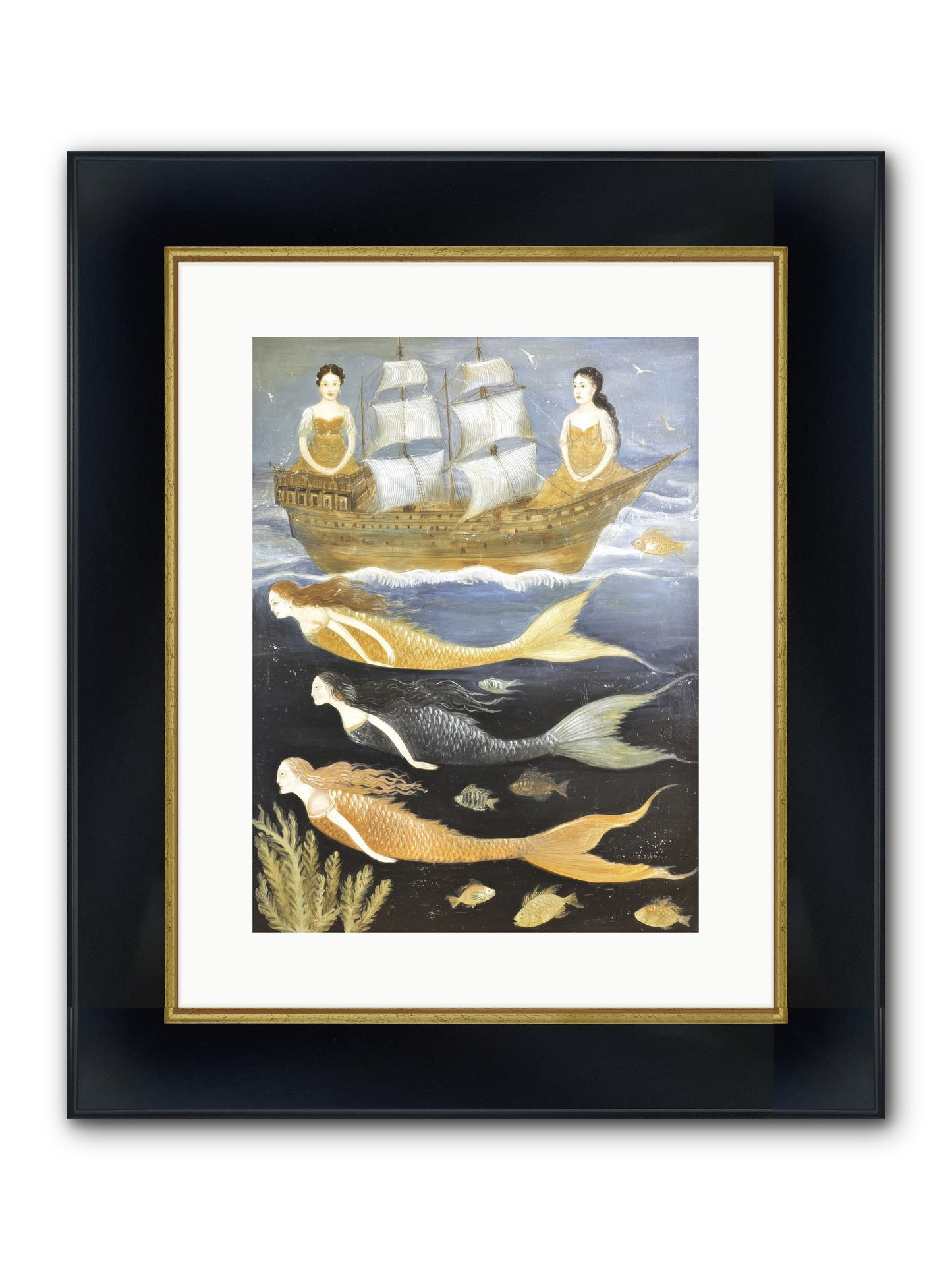 Sacred Sirens Framed Print - Wide Black w/Gold 12x16