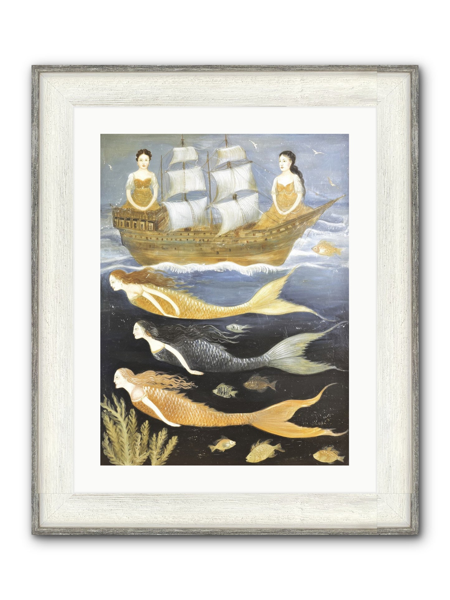 Sacred Sirens Framed Print - Driftwood White 18x24