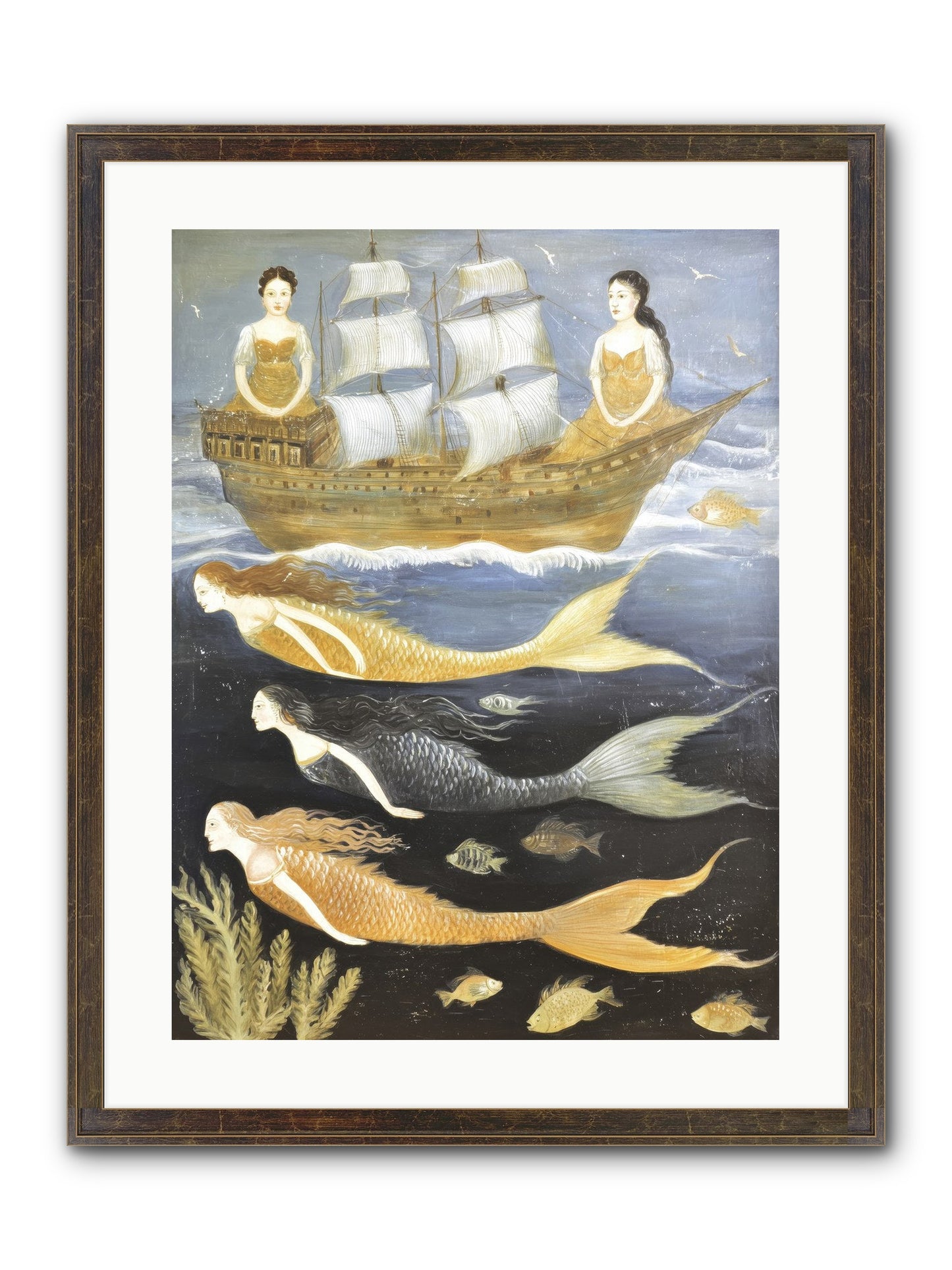 Sacred Sirens Framed Print - Slimwoods Black/Gold 18x24