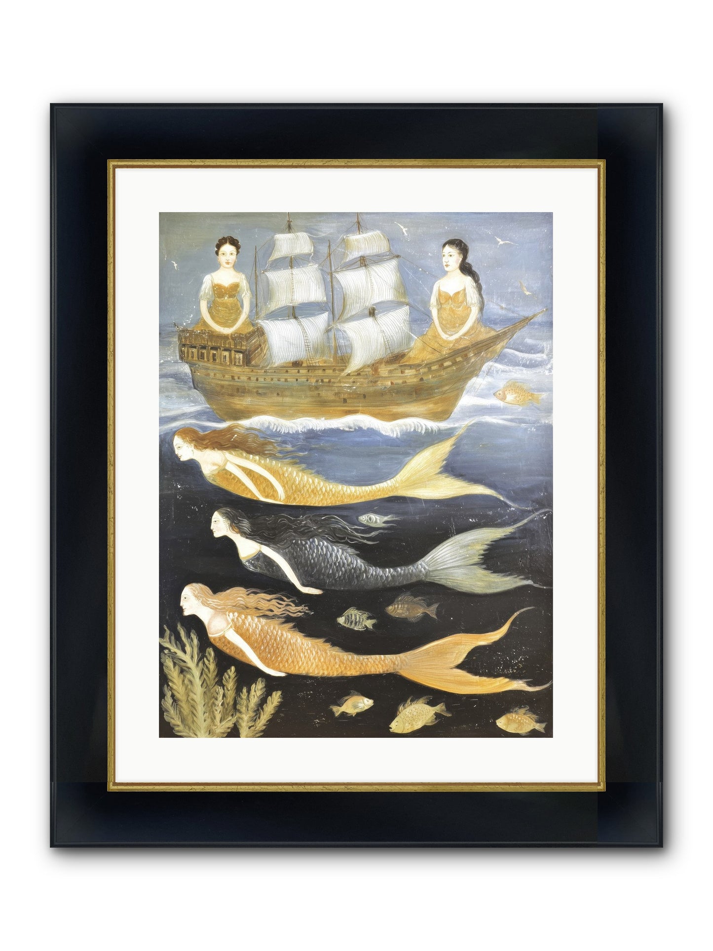 Sacred Sirens Framed Print - Wide Black w/Gold 18x24