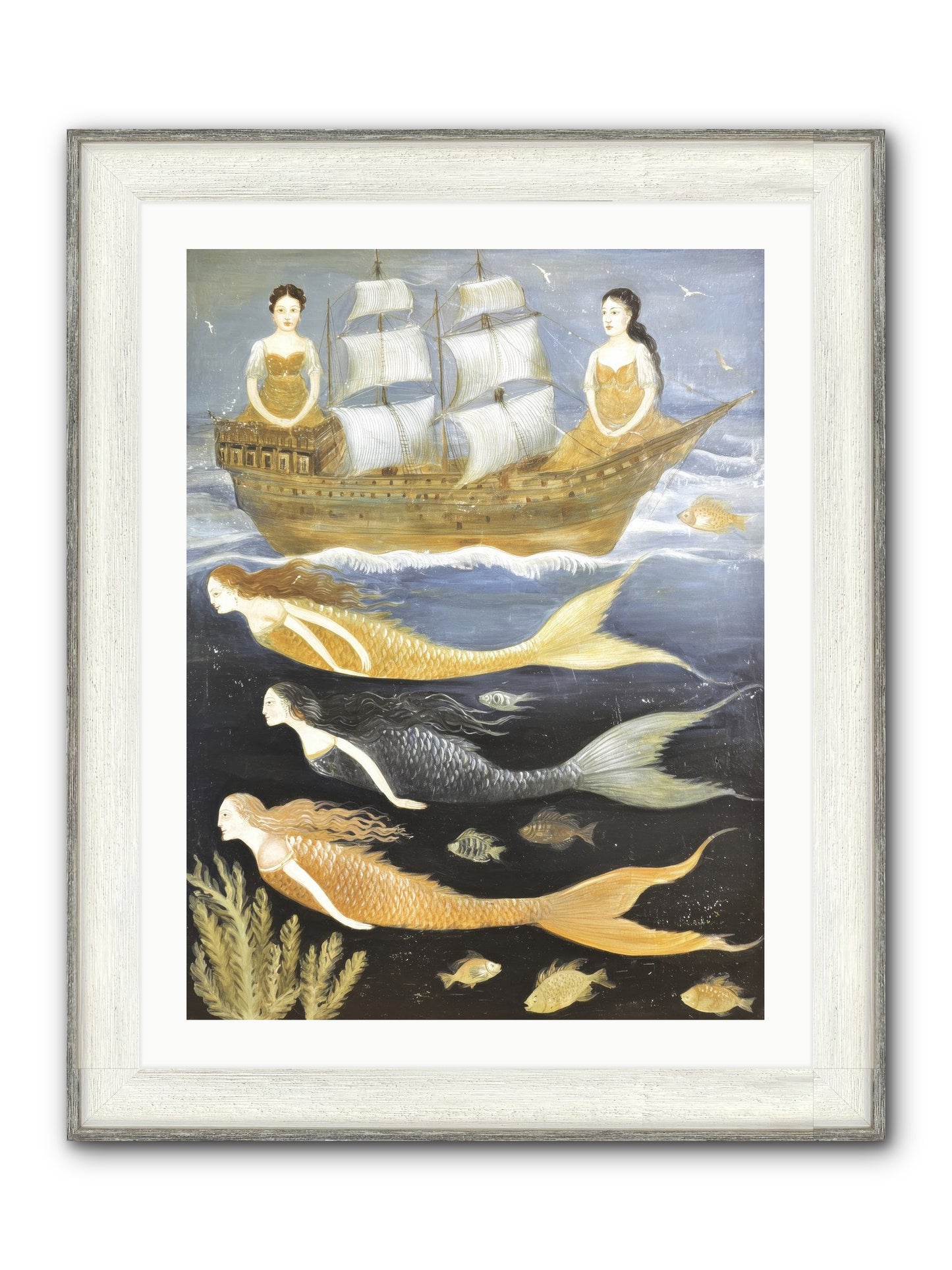 Sacred Sirens Framed Print - Driftwood White 24x32