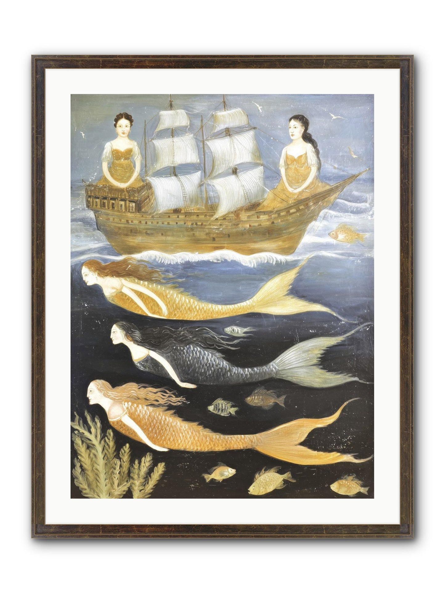 Sacred Sirens Framed Print - Slimwoods Black/Gold 24x32