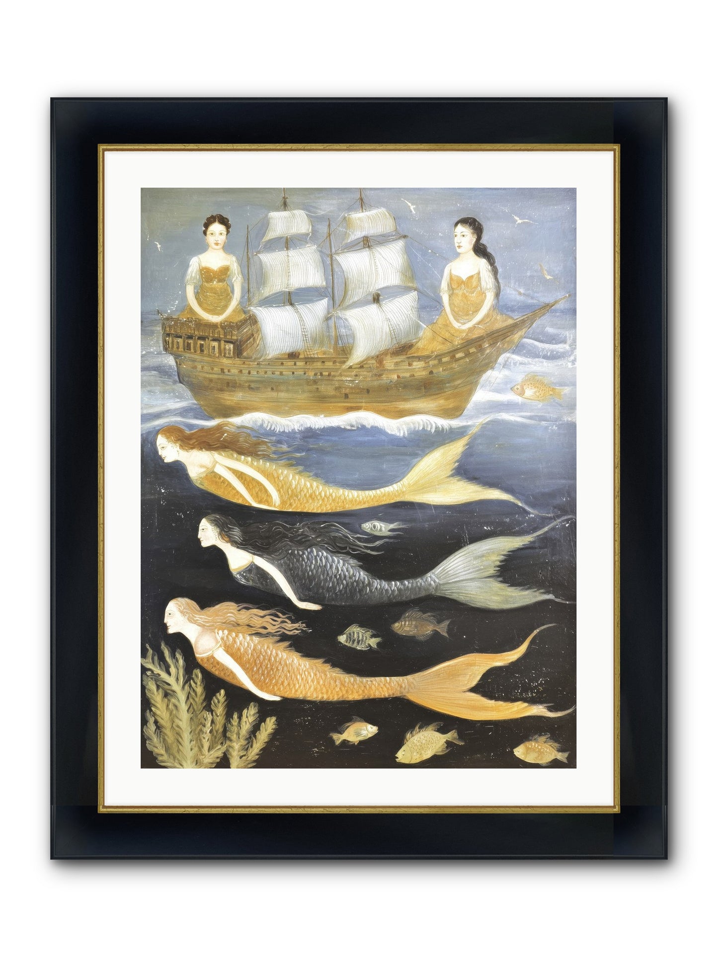 Sacred Sirens Framed Print - Wide Black w/Gold 24x32