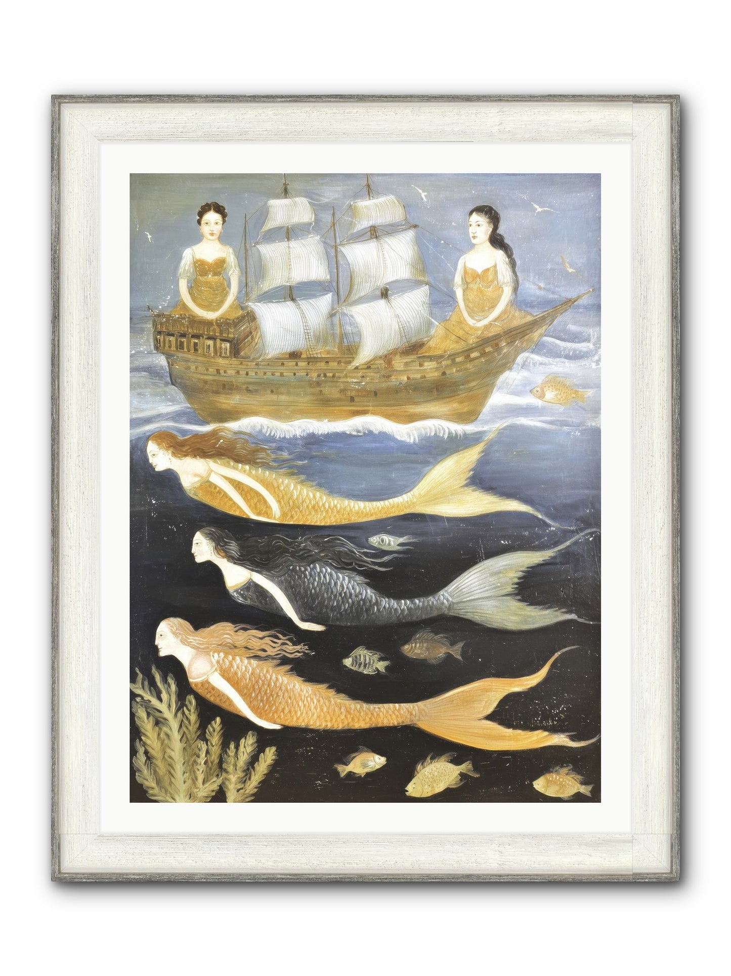 Sacred Sirens Framed Print - Driftwood White 30x40
