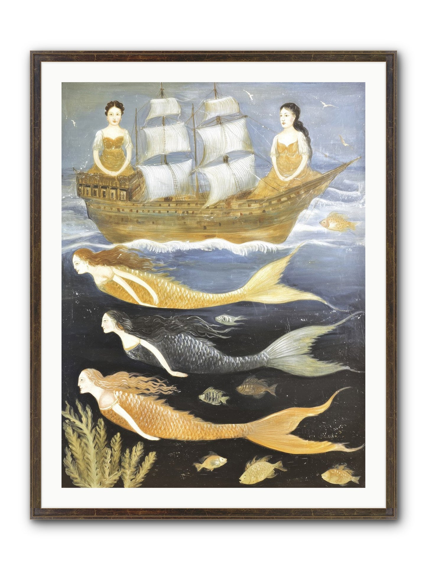 Sacred Sirens Framed Print - Slimwoods Black/Gold 30x40
