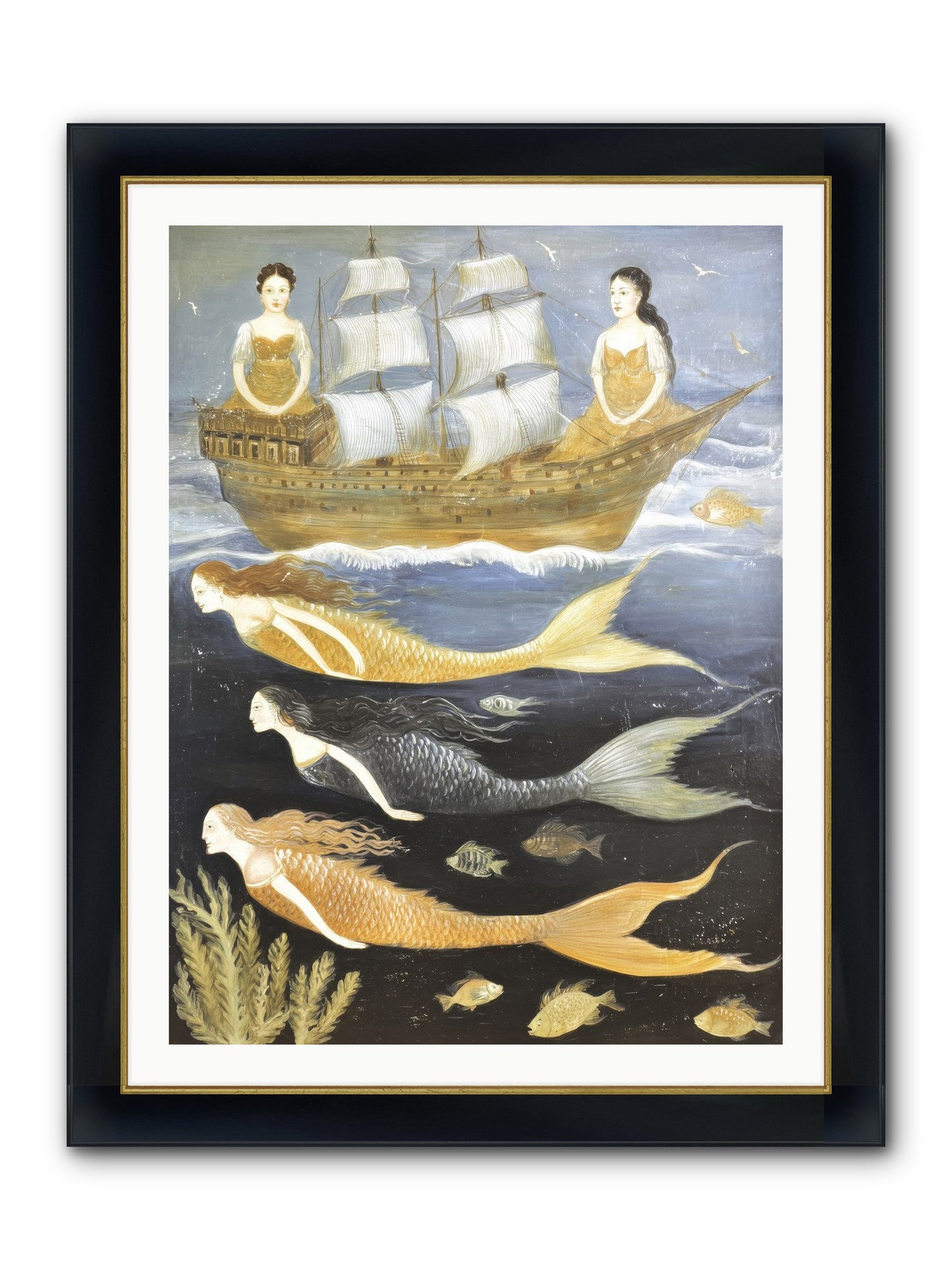 Sacred Sirens Framed Print - Wide Black w/Gold 30x40