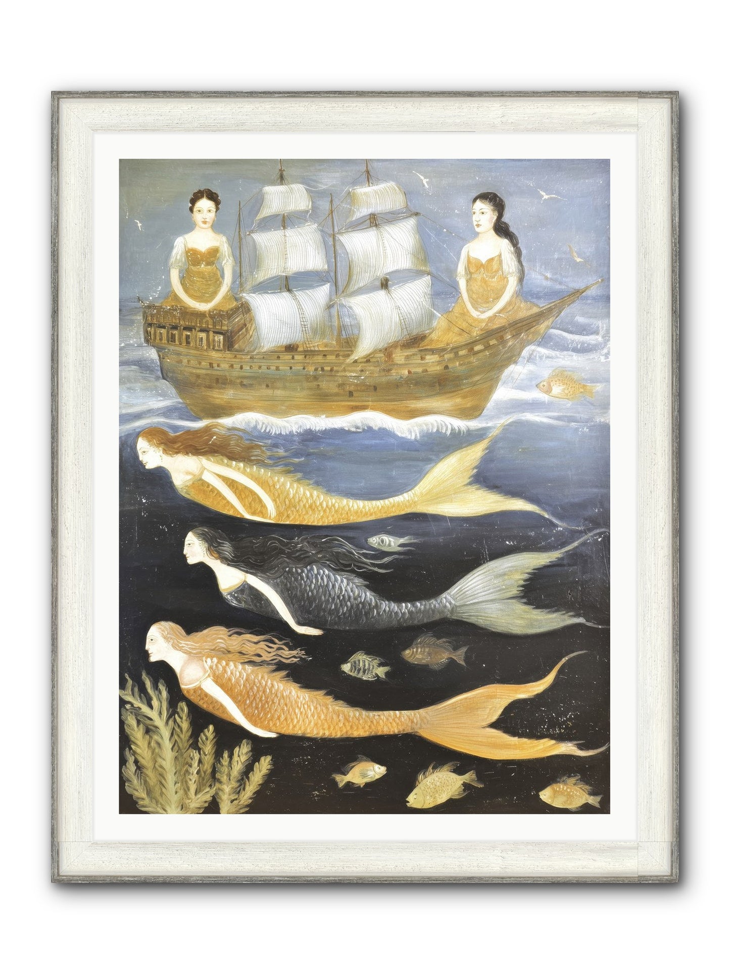 Sacred Sirens Framed Print - Driftwood White 36x48