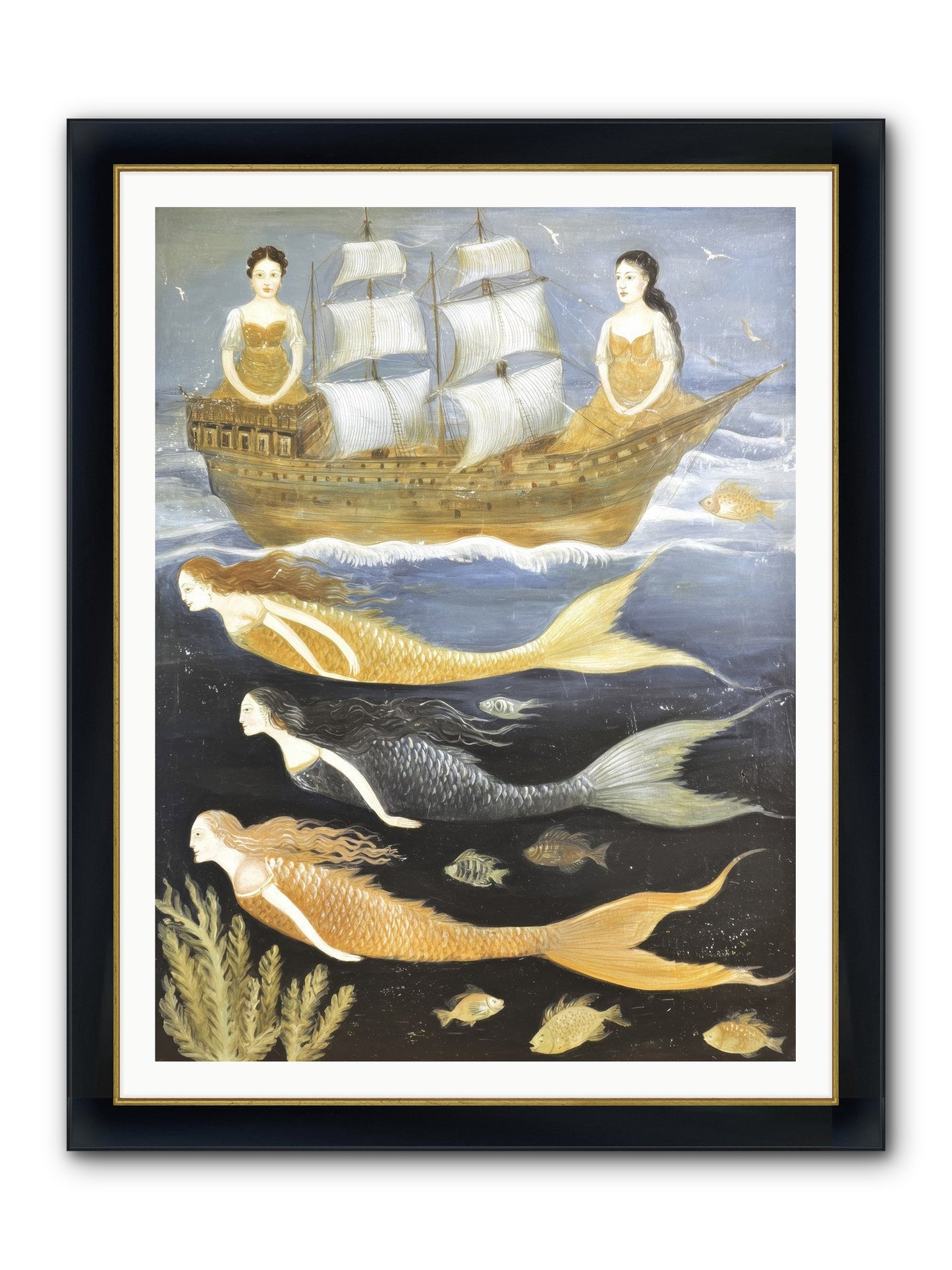 Sacred Sirens Framed Print - Wide Black w/Gold 36x48