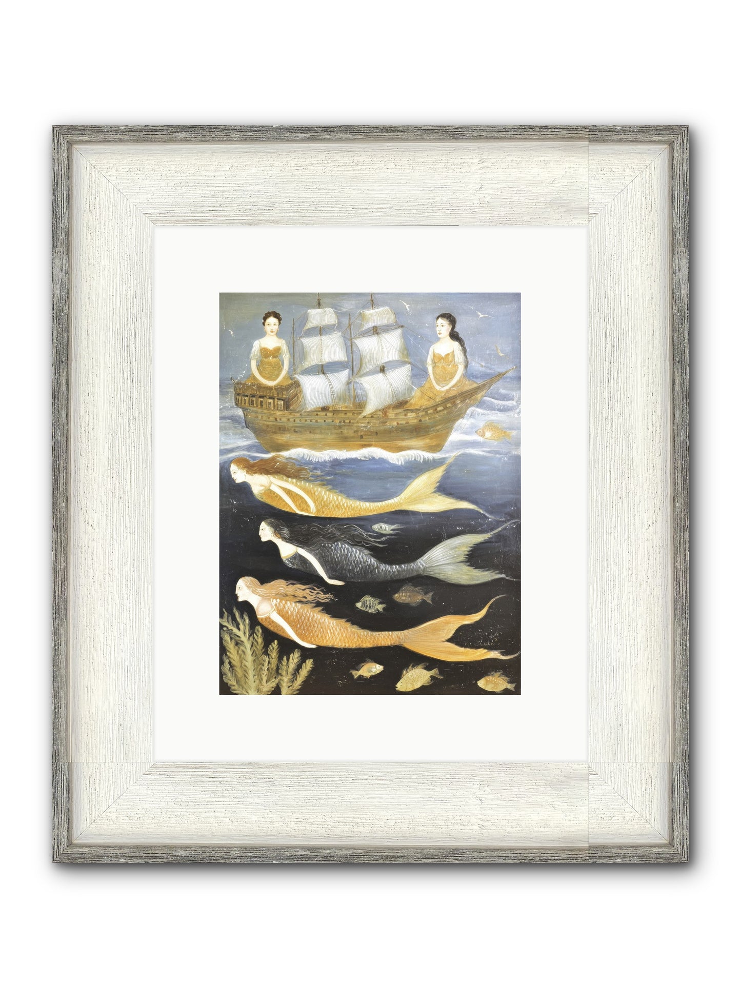 Sacred Sirens Framed Print - Driftwood White 9x12