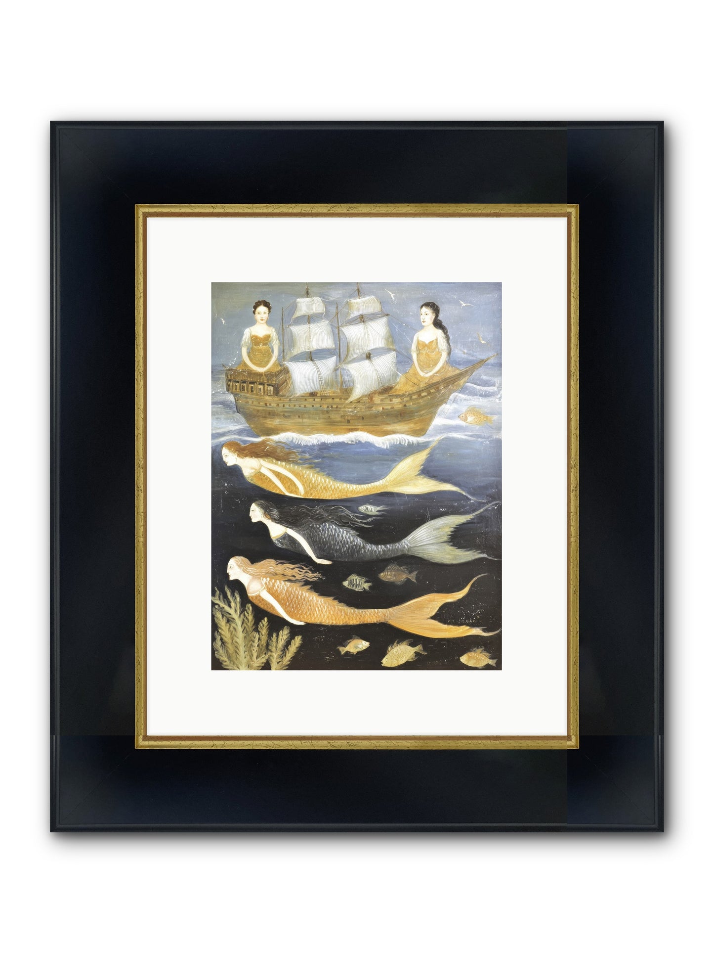 Sacred Sirens Framed Print - Wide Black w/Gold 9x12