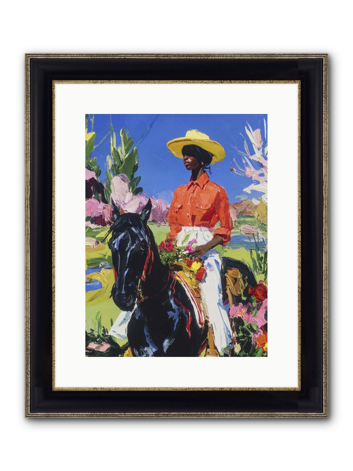 Sacred & Slow Morning Framed Print - Black & Gold 12x16