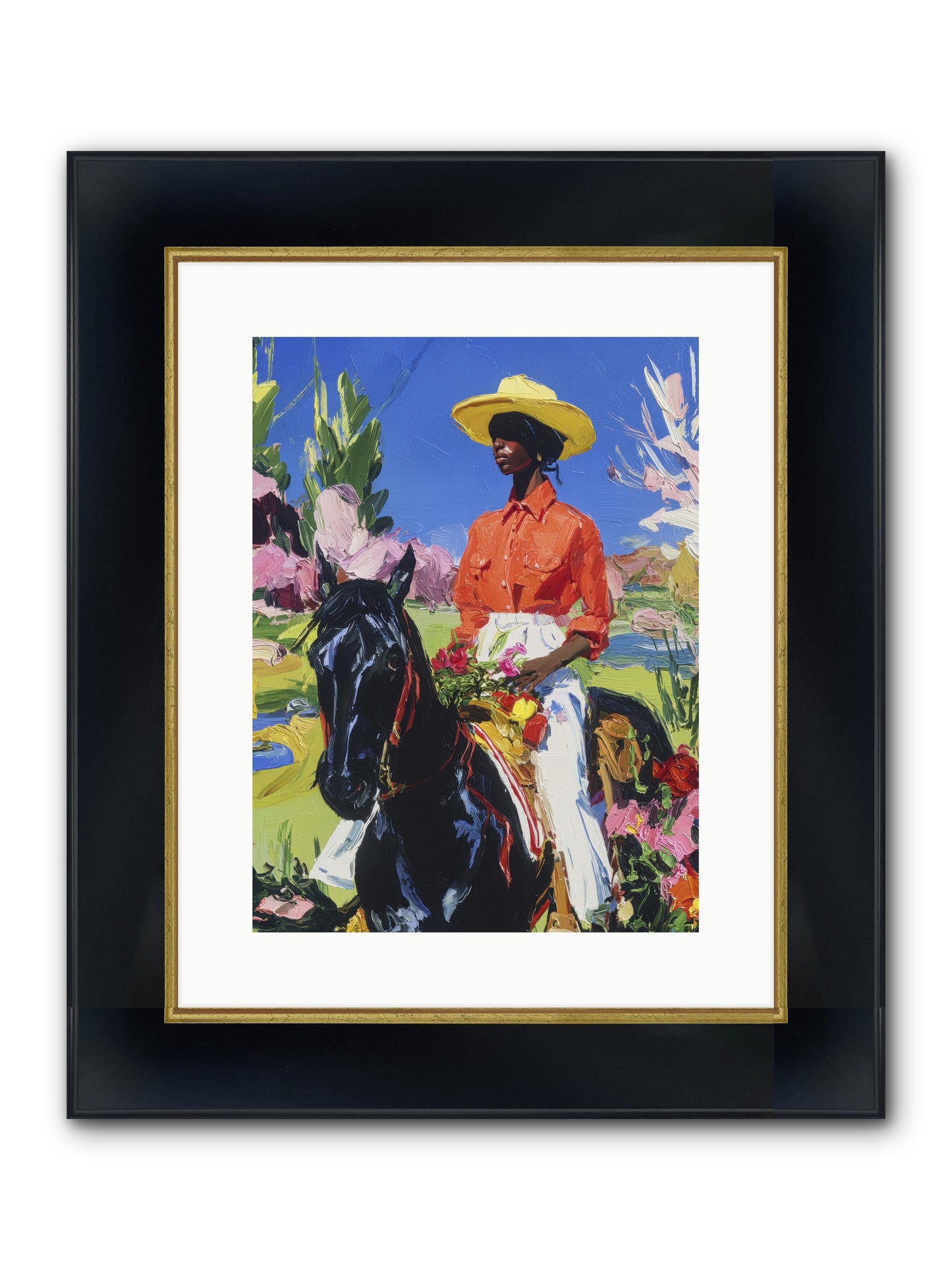 Sacred & Slow Morning Framed Print - Wide Black w/Gold 12x16