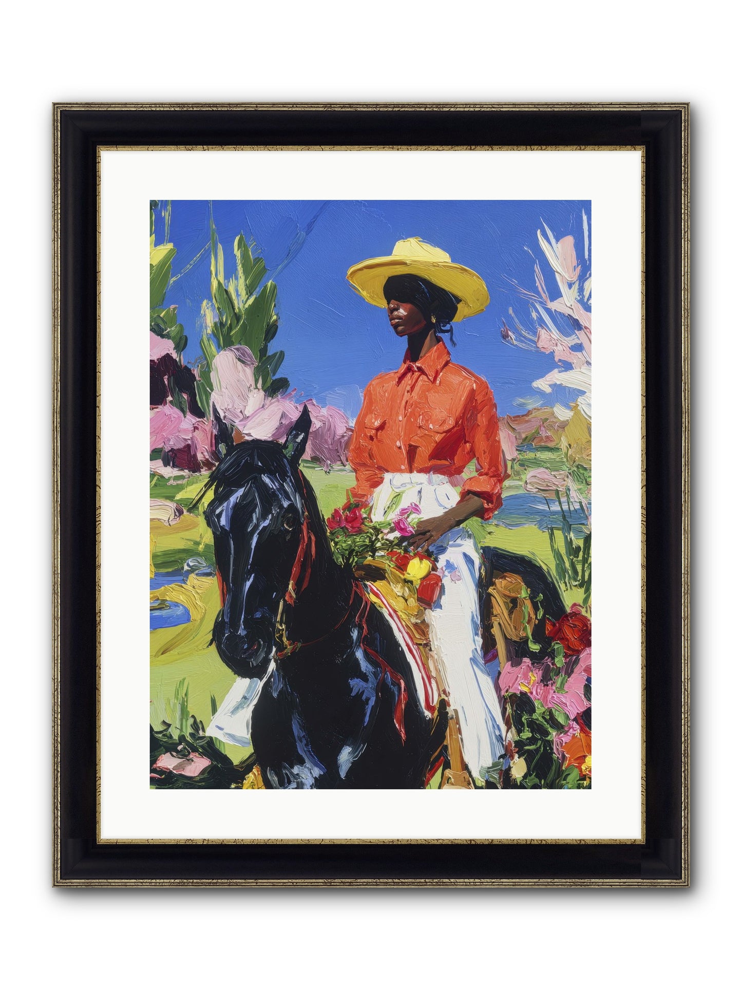Sacred & Slow Morning Framed Print - Black & Gold 18x24