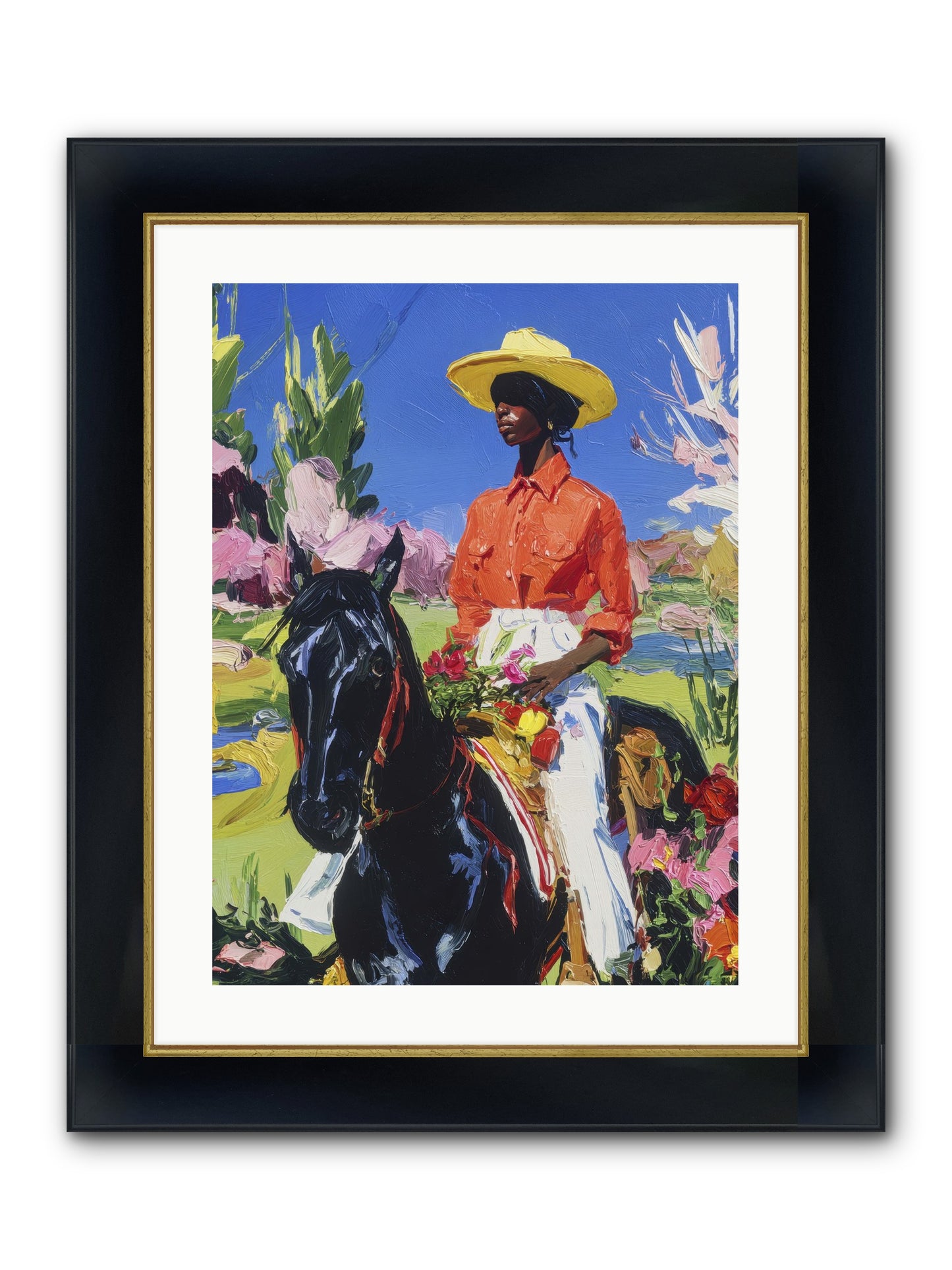Sacred & Slow Morning Framed Print - Wide Black w/Gold 18x24