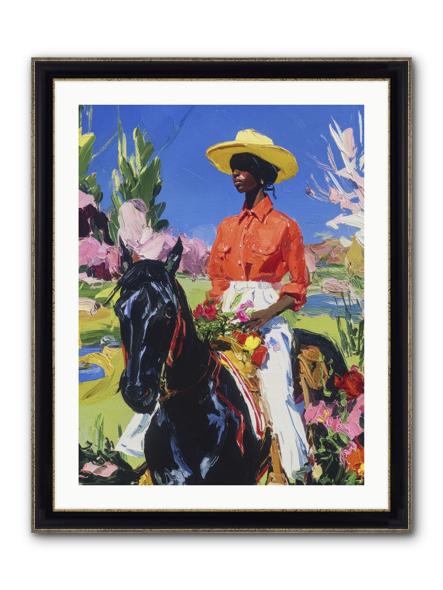 Sacred & Slow Morning Framed Print - Black & Gold 24x32