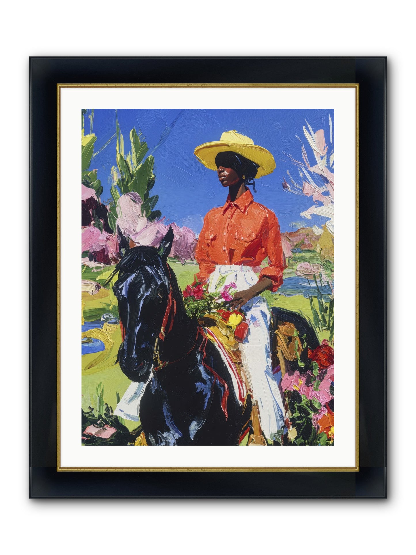 Sacred & Slow Morning Framed Print - Wide Black w/Gold 24x32