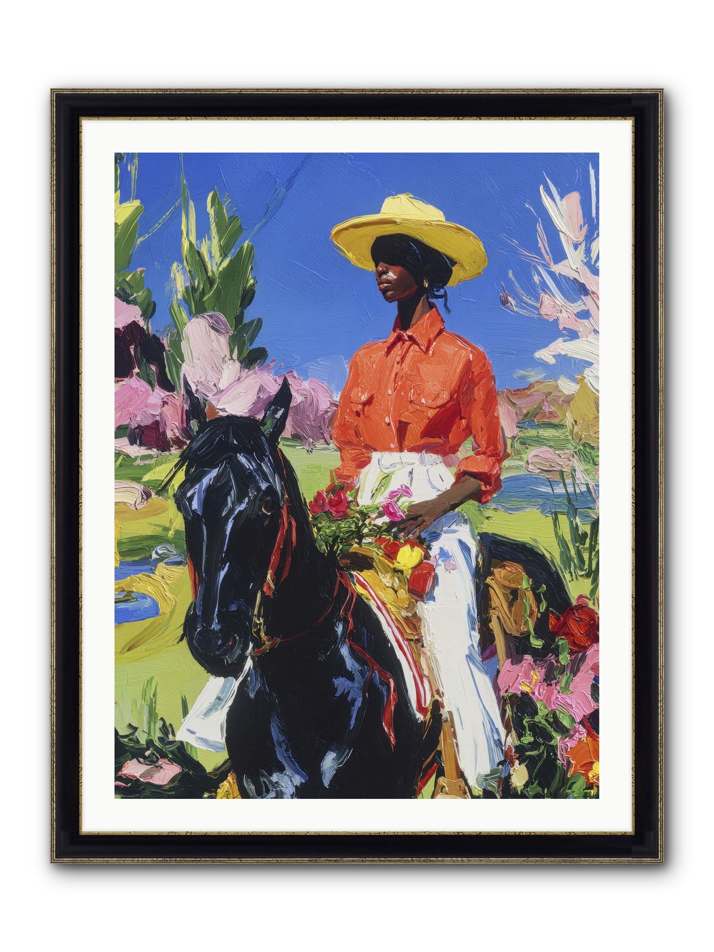 Sacred & Slow Morning Framed Print - Black & Gold 30x40