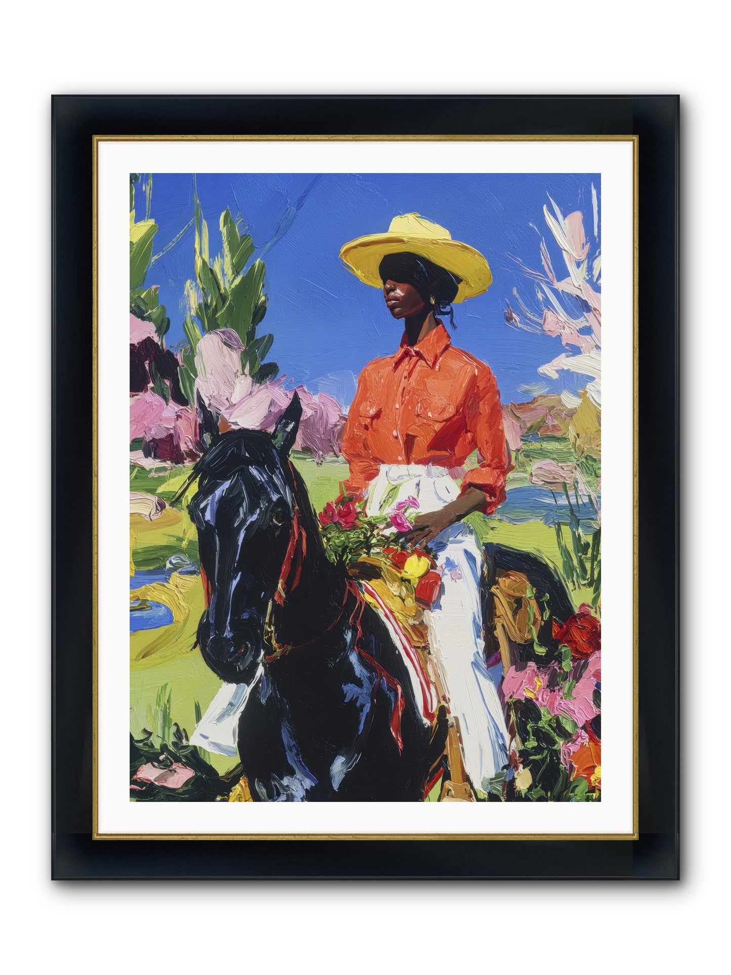 Sacred & Slow Morning Framed Print - Wide Black w/Gold 30x40