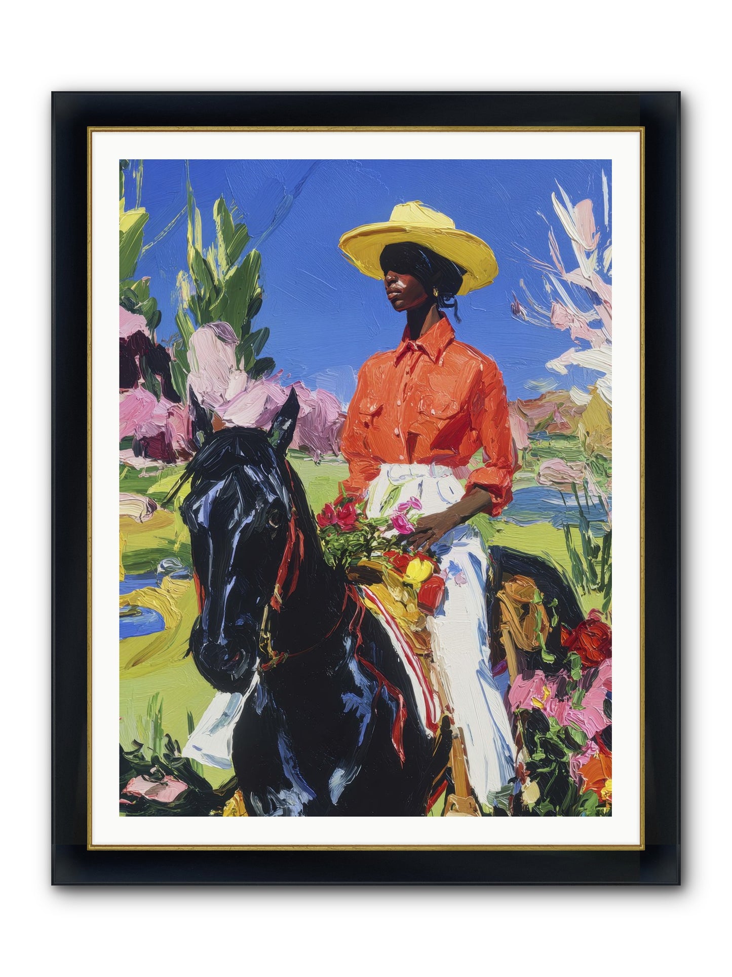 Sacred & Slow Morning Framed Print - Wide Black w/Gold 36x48
