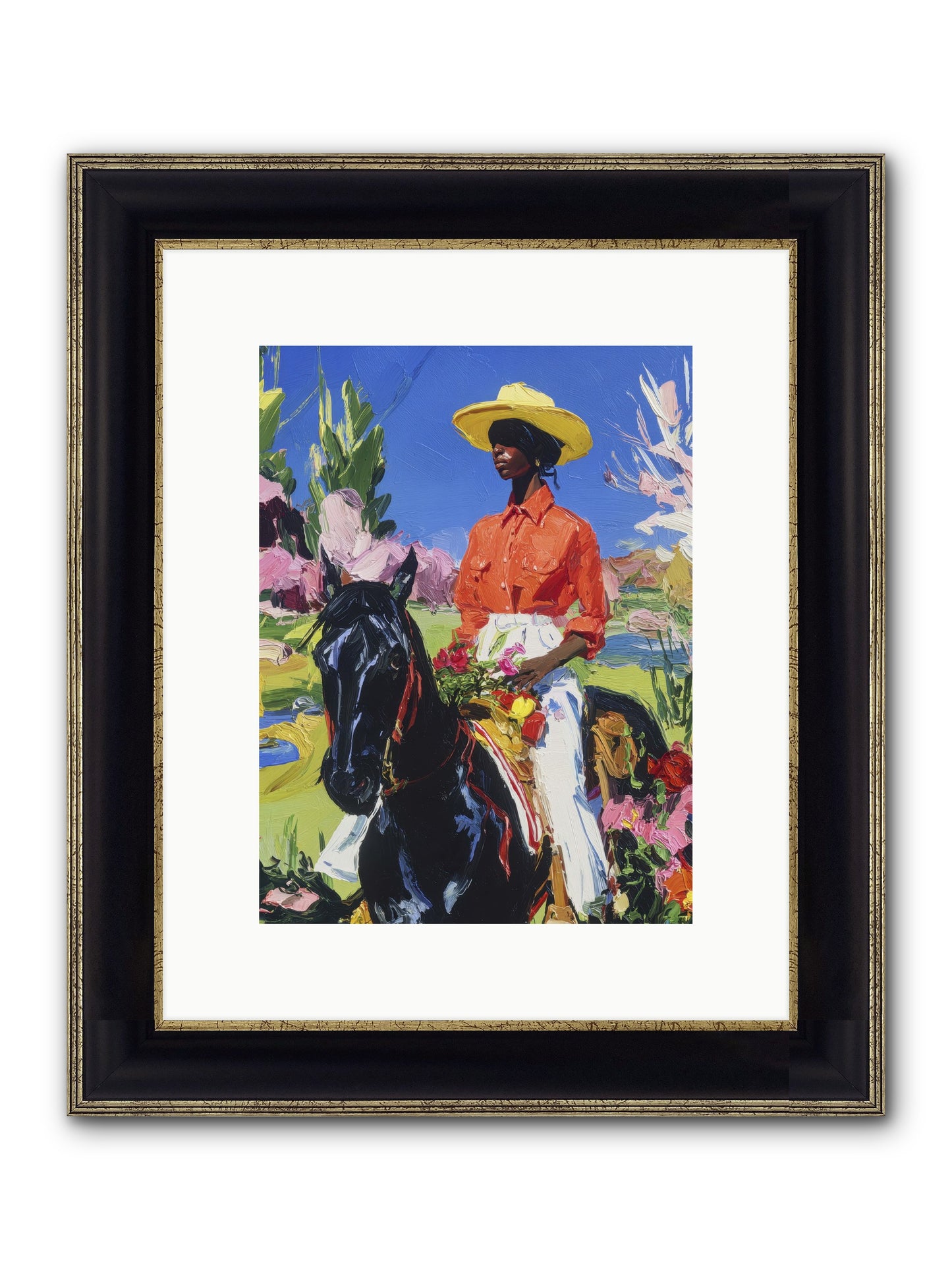 Sacred & Slow Morning Framed Print - Black & Gold 9x12