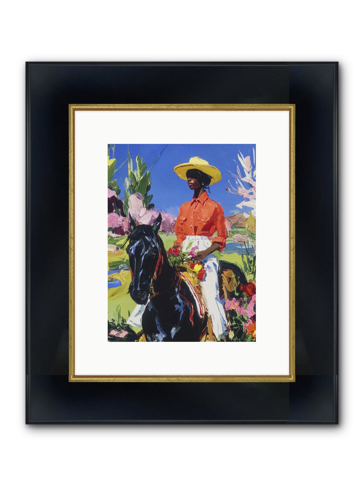 Sacred & Slow Morning Framed Print - Wide Black w/Gold 9x12