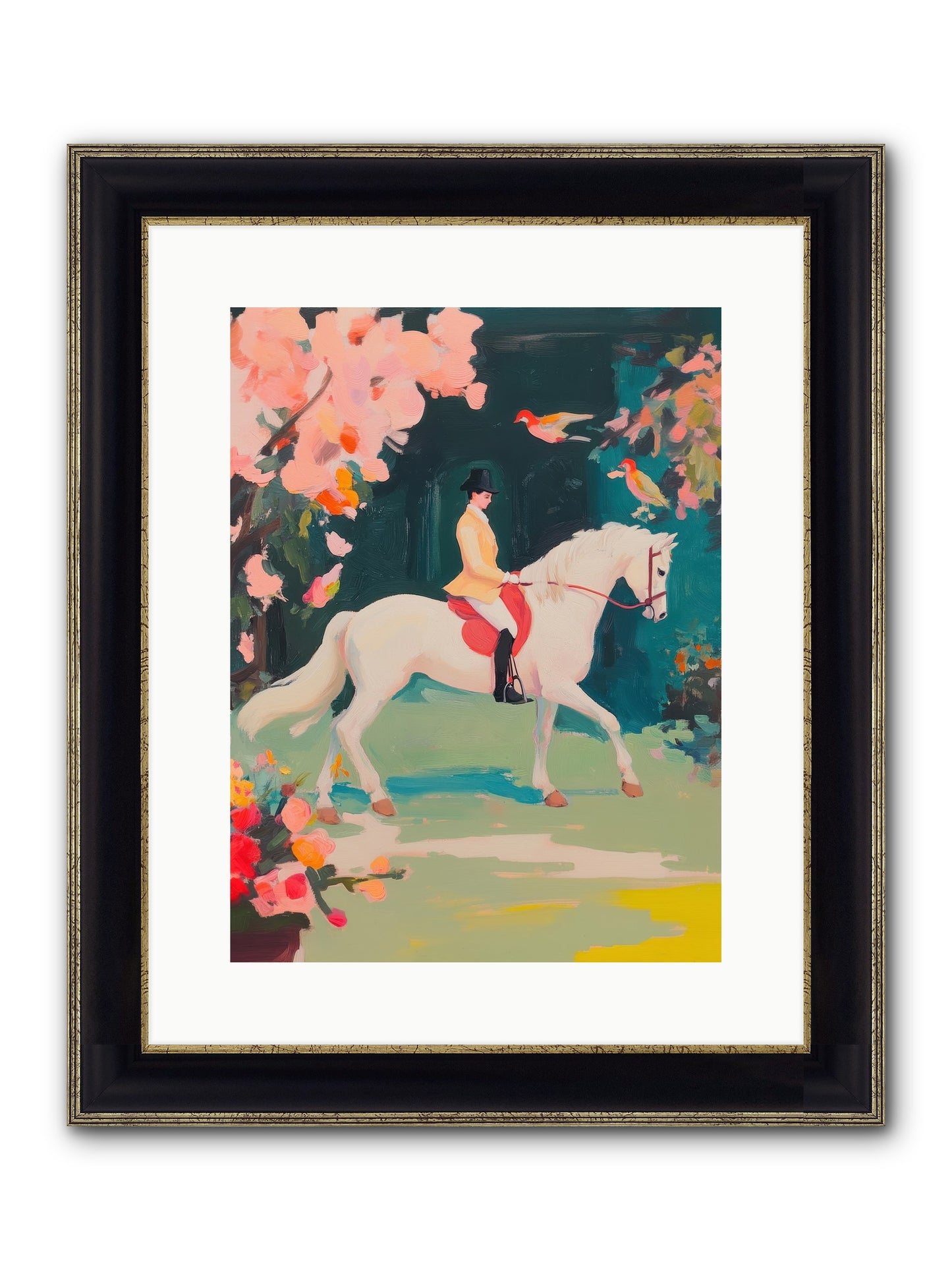 Saddle Savvy Framed Print - Black & Gold 12x16