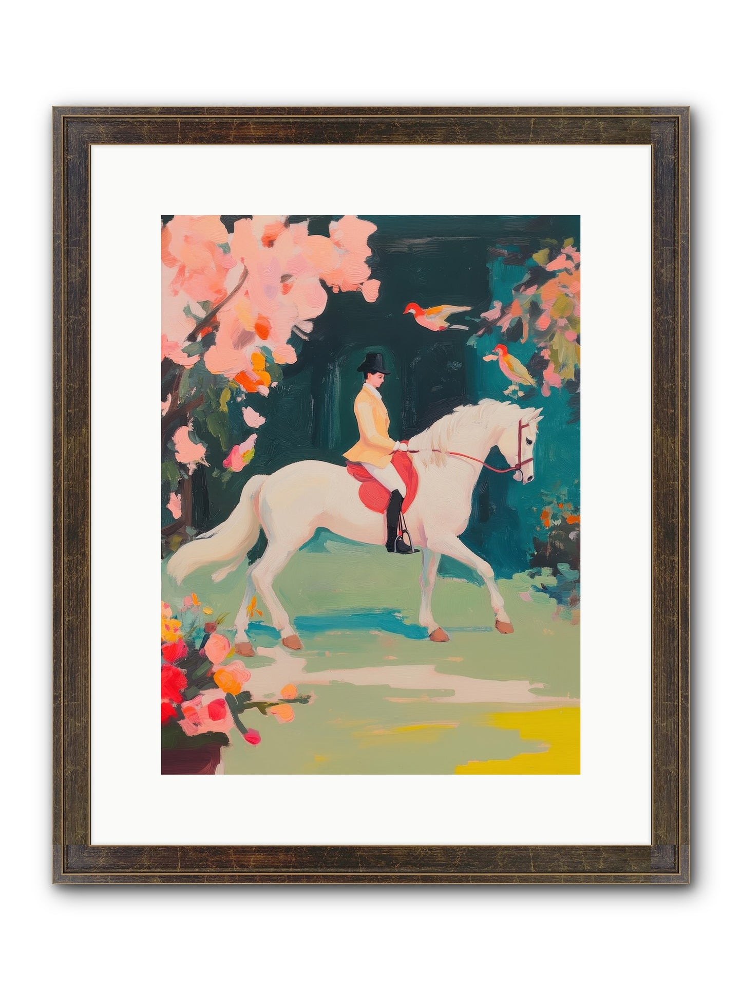 Saddle Savvy Framed Print - Slimwoods Black/Gold 12x16