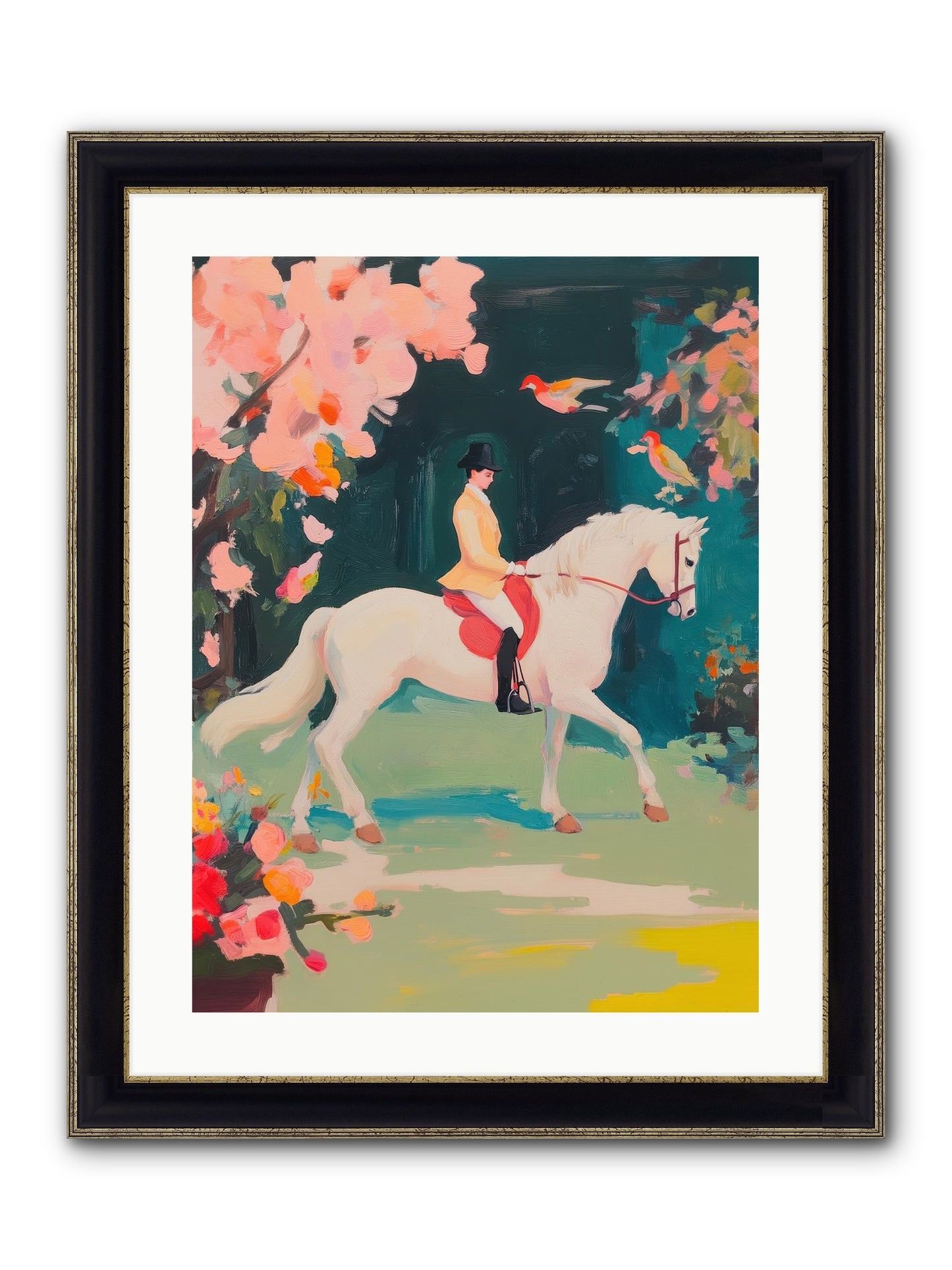 Saddle Savvy Framed Print - Black & Gold 18x24