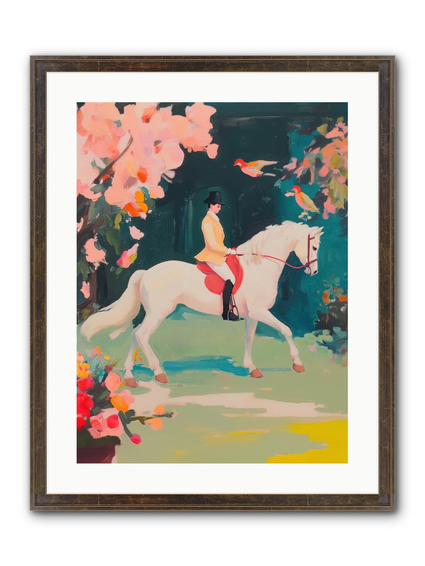 Saddle Savvy Framed Print - Slimwoods Black/Gold 18x24