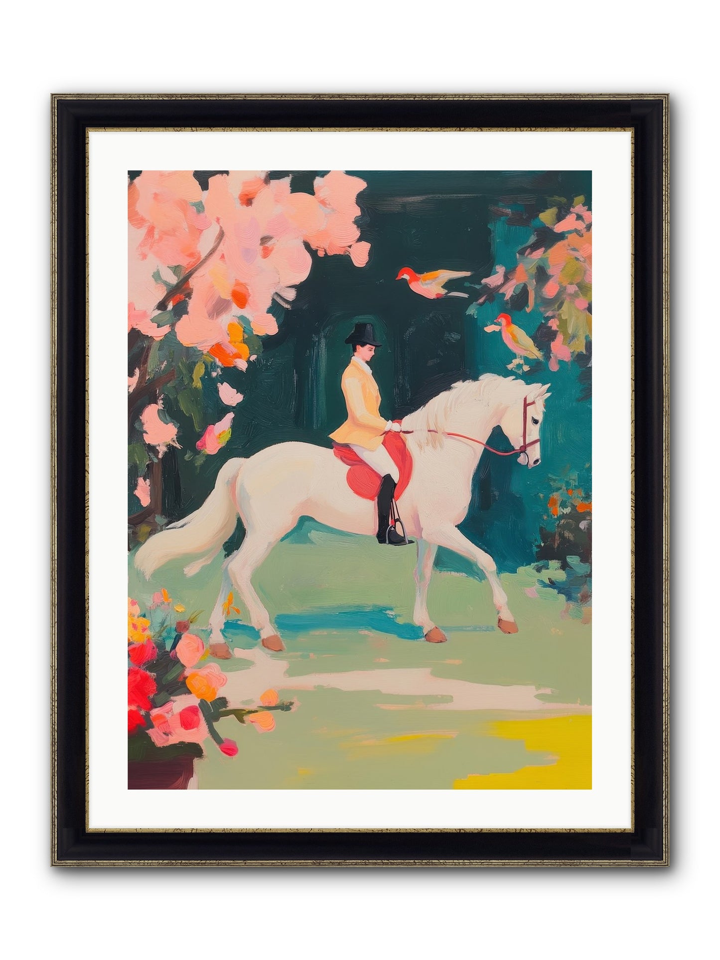 Saddle Savvy Framed Print - Black & Gold 24x32
